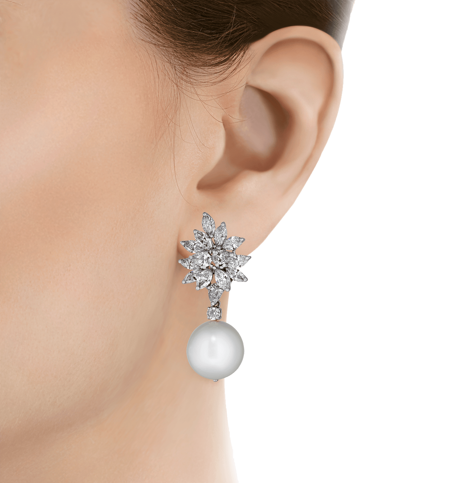 South Sea Pearl and Diamond Earrings
