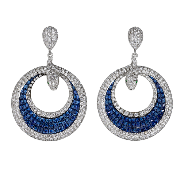 Sapphire and Diamond Earrings
