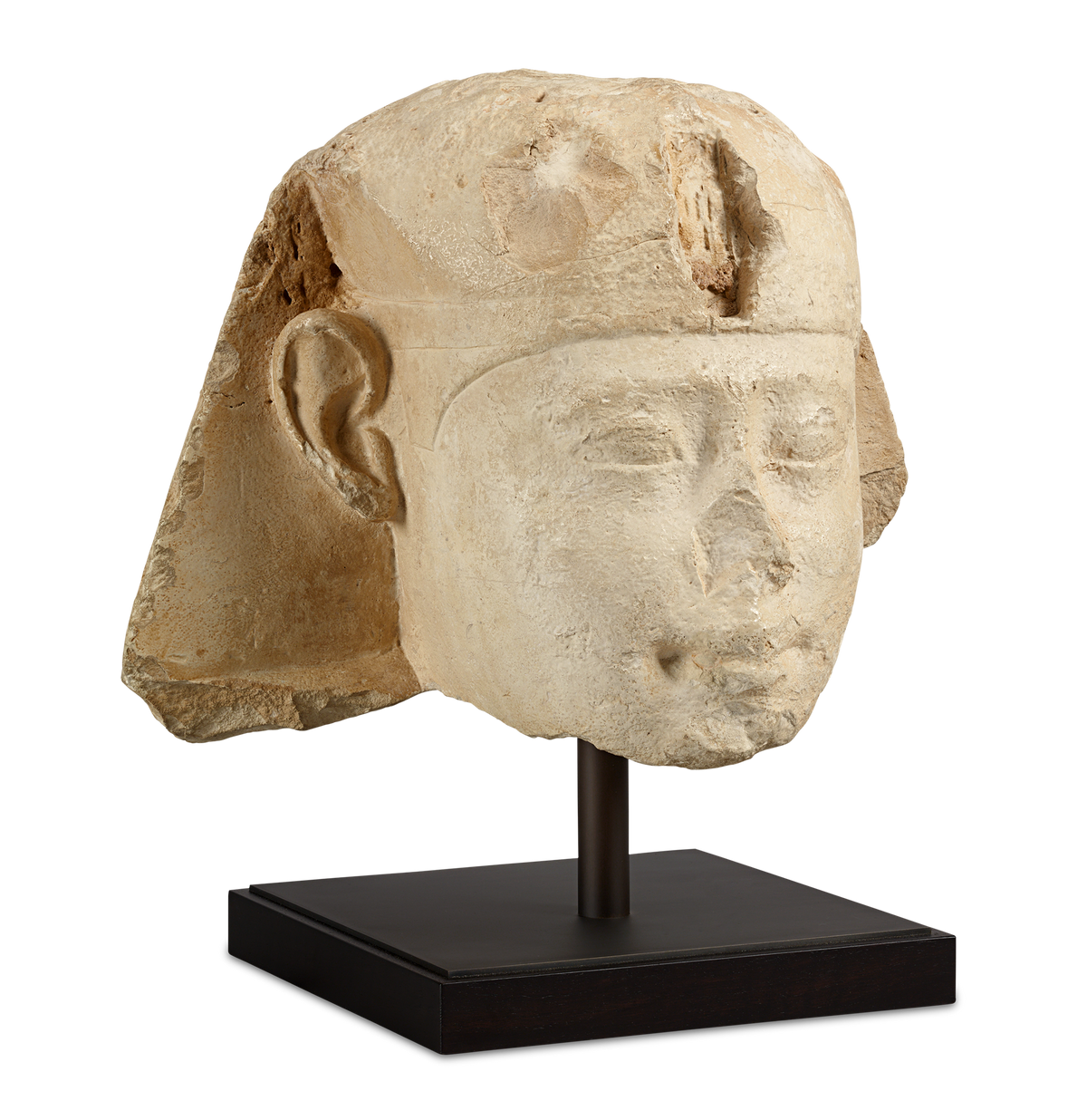 Ancient Egyptian Limestone Head of a Ptolemaic King