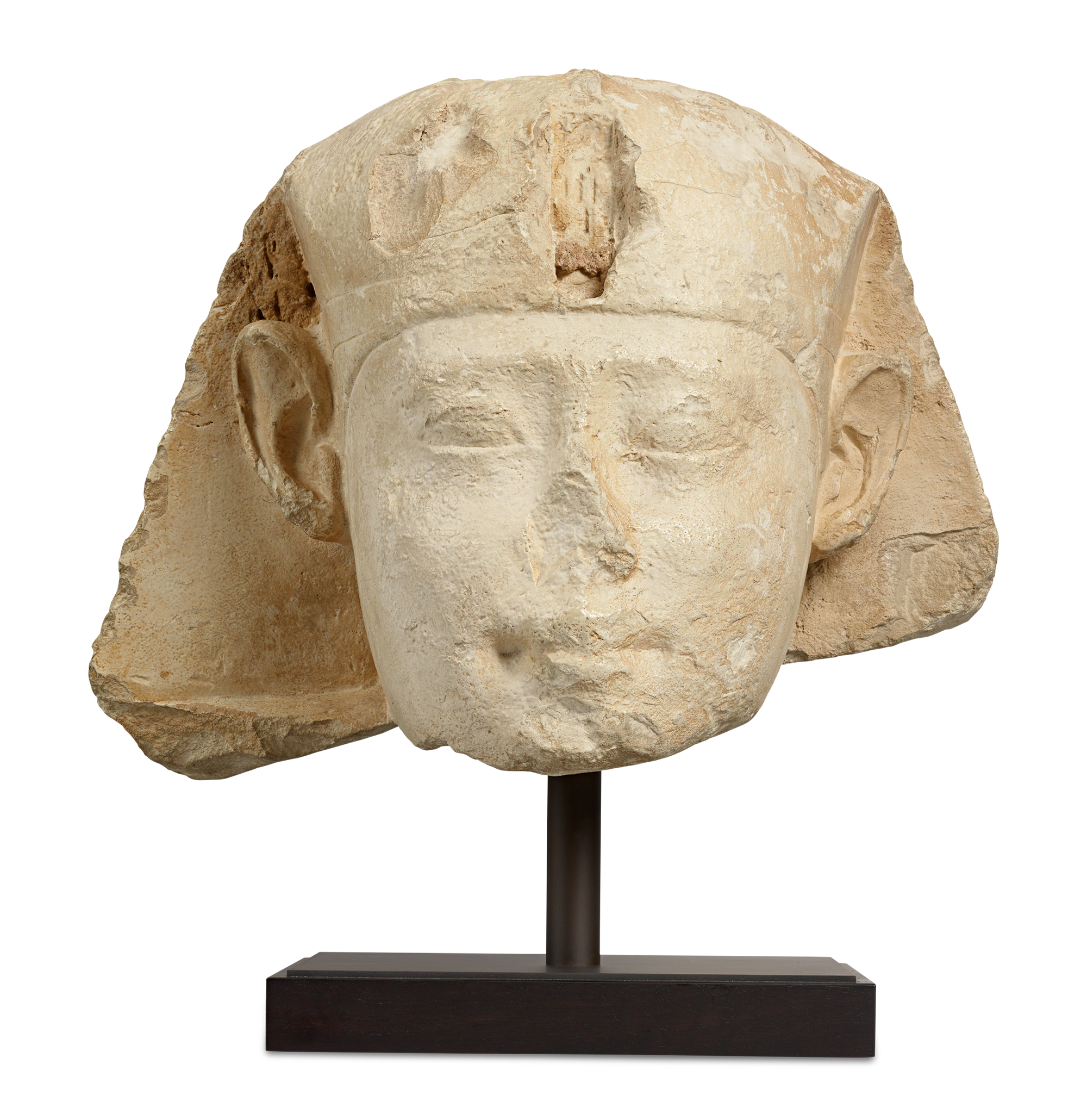Ancient Egyptian Limestone Head of a Ptolemaic King