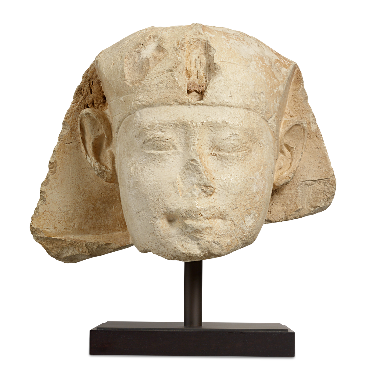 Ancient Egyptian Limestone Head of a Ptolemaic King