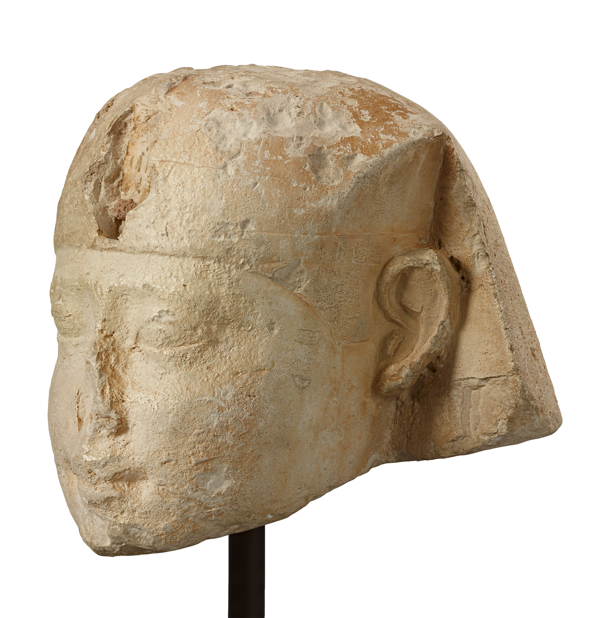 Ancient Egyptian Limestone Head of a Ptolemaic King