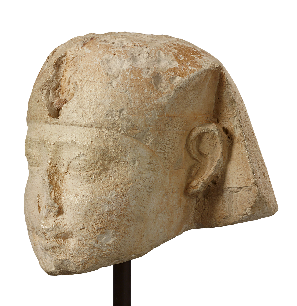Ancient Egyptian Limestone Head of a Ptolemaic King