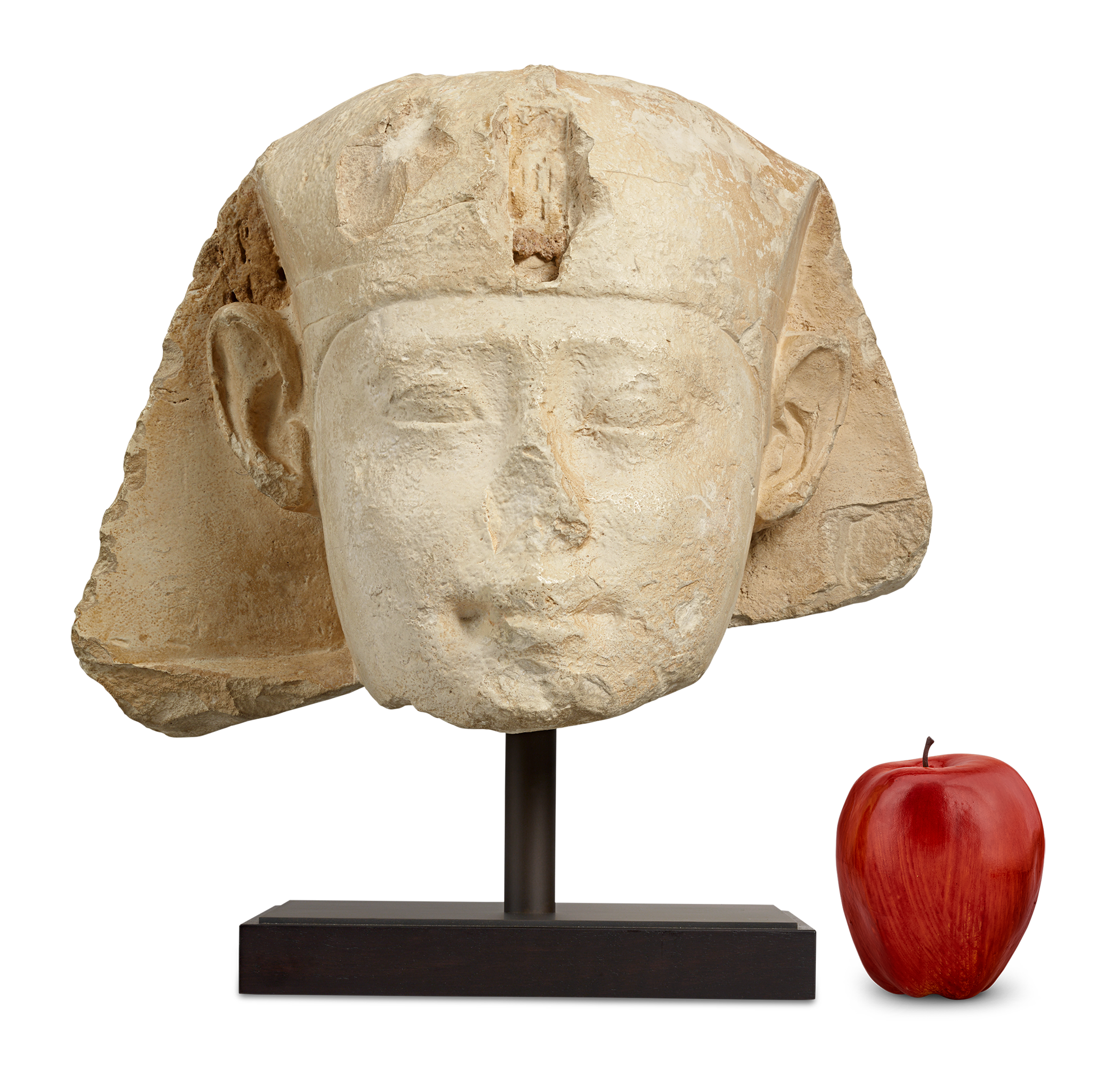 Ancient Egyptian Limestone Head of a Ptolemaic King
