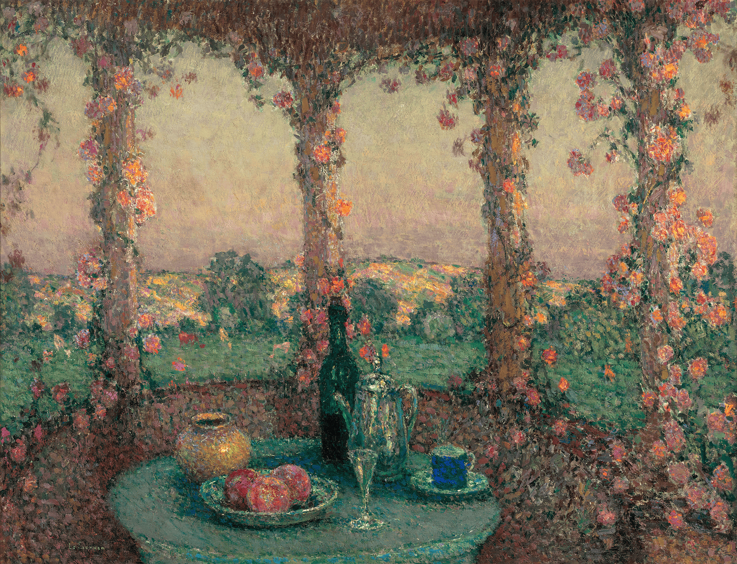 La table sous la tonnelle, Gerberoy by Henri Le Sidaner