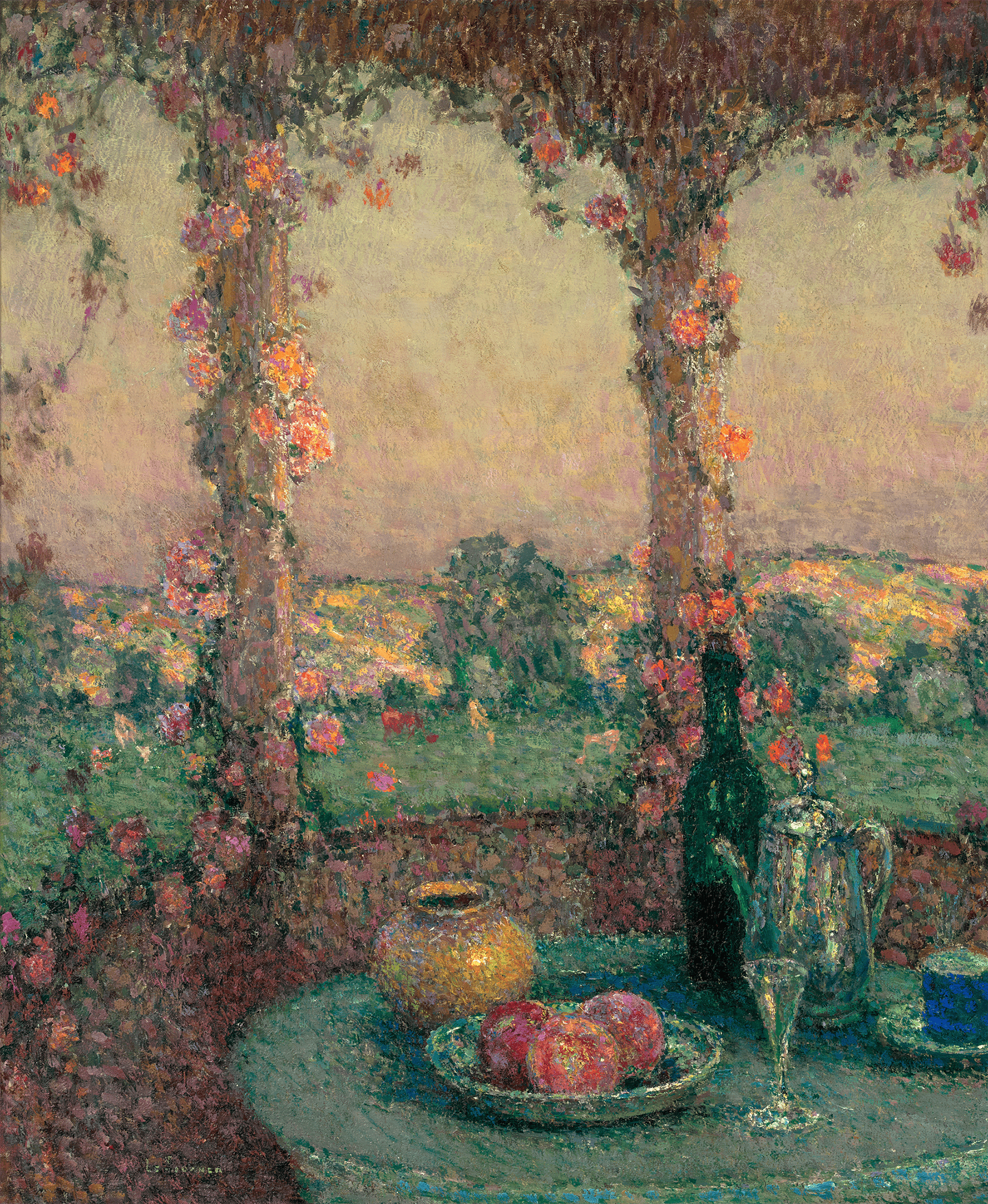 La table sous la tonnelle, Gerberoy by Henri Le Sidaner