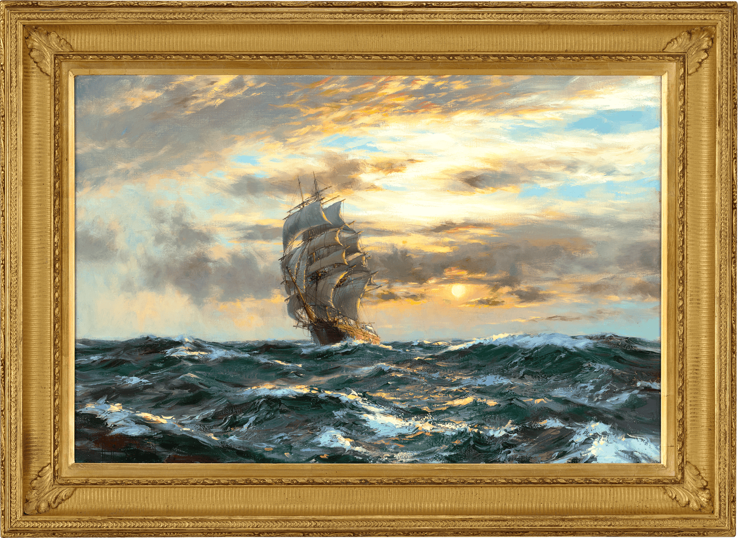 Dawn and a West Wind in the China Seas by Montague Dawson