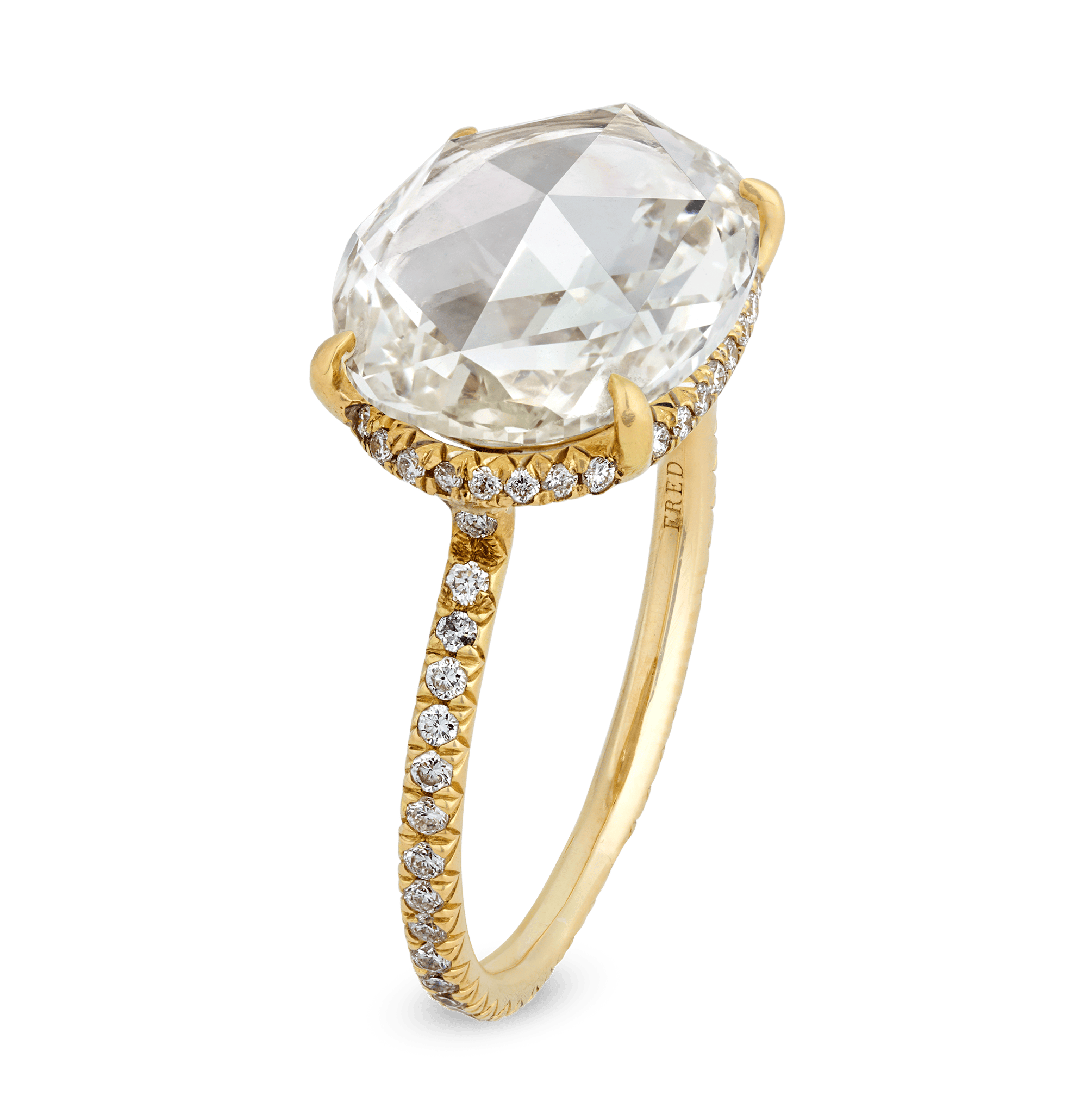 Fred Leighton Rose Cut Diamond Ring, 5.24 Carats