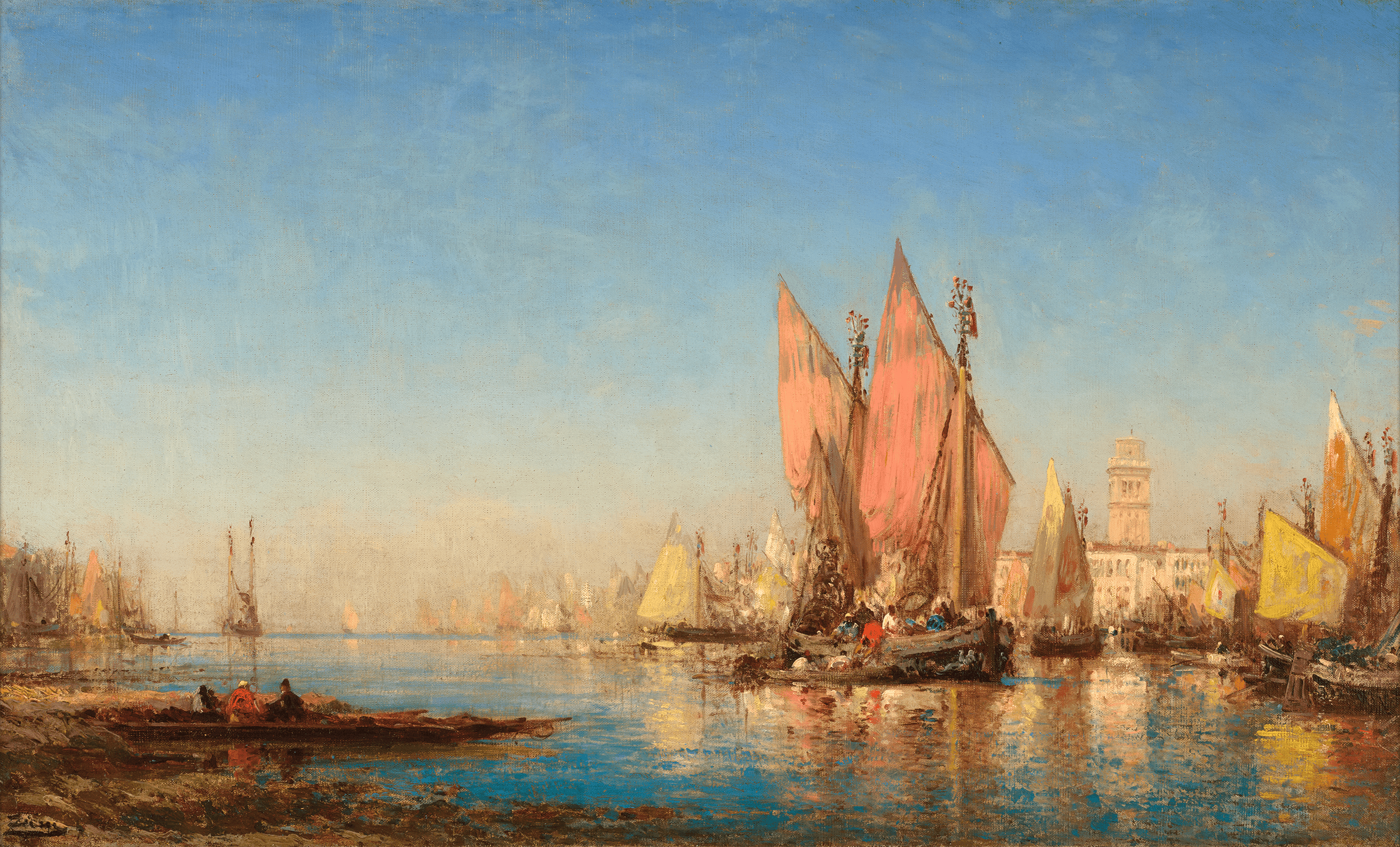 Boats in Chioggia, Venice by Félix-François Georges Ziem