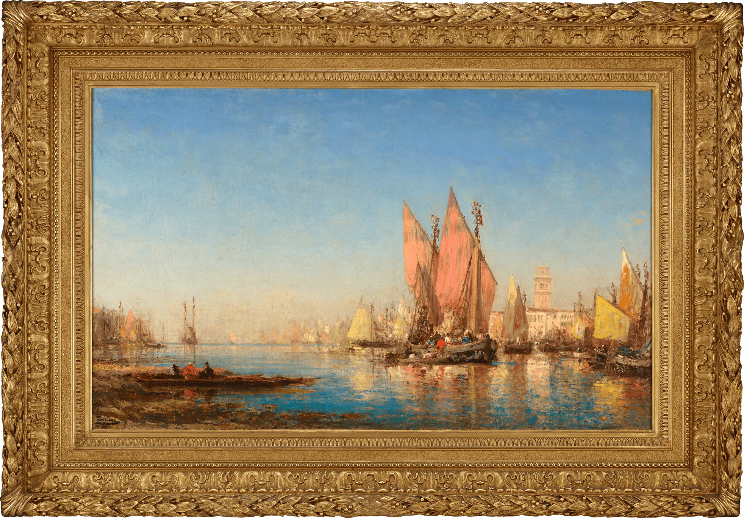 Boats in Chioggia, Venice by Félix-François Georges Ziem