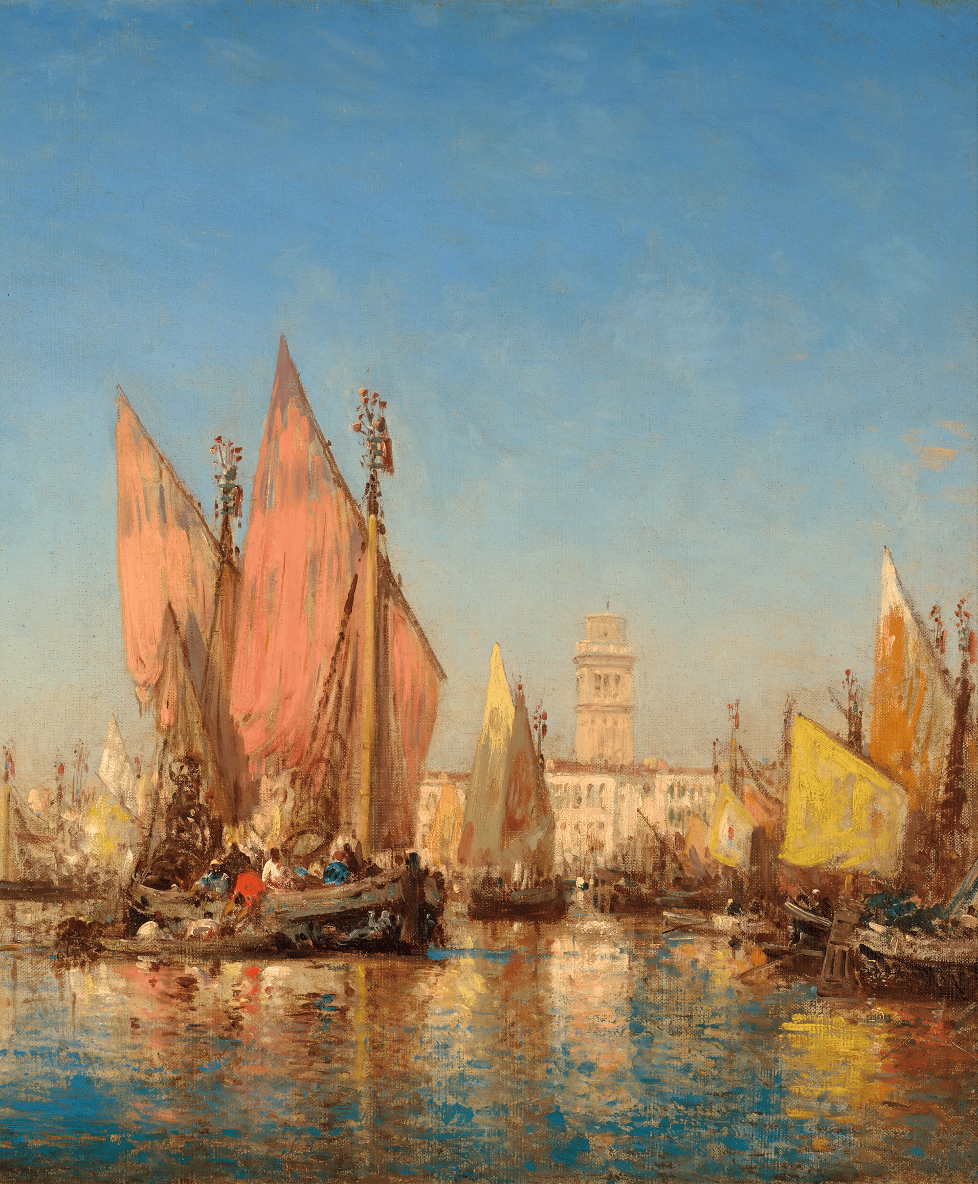 Boats in Chioggia, Venice by Félix-François Georges Ziem