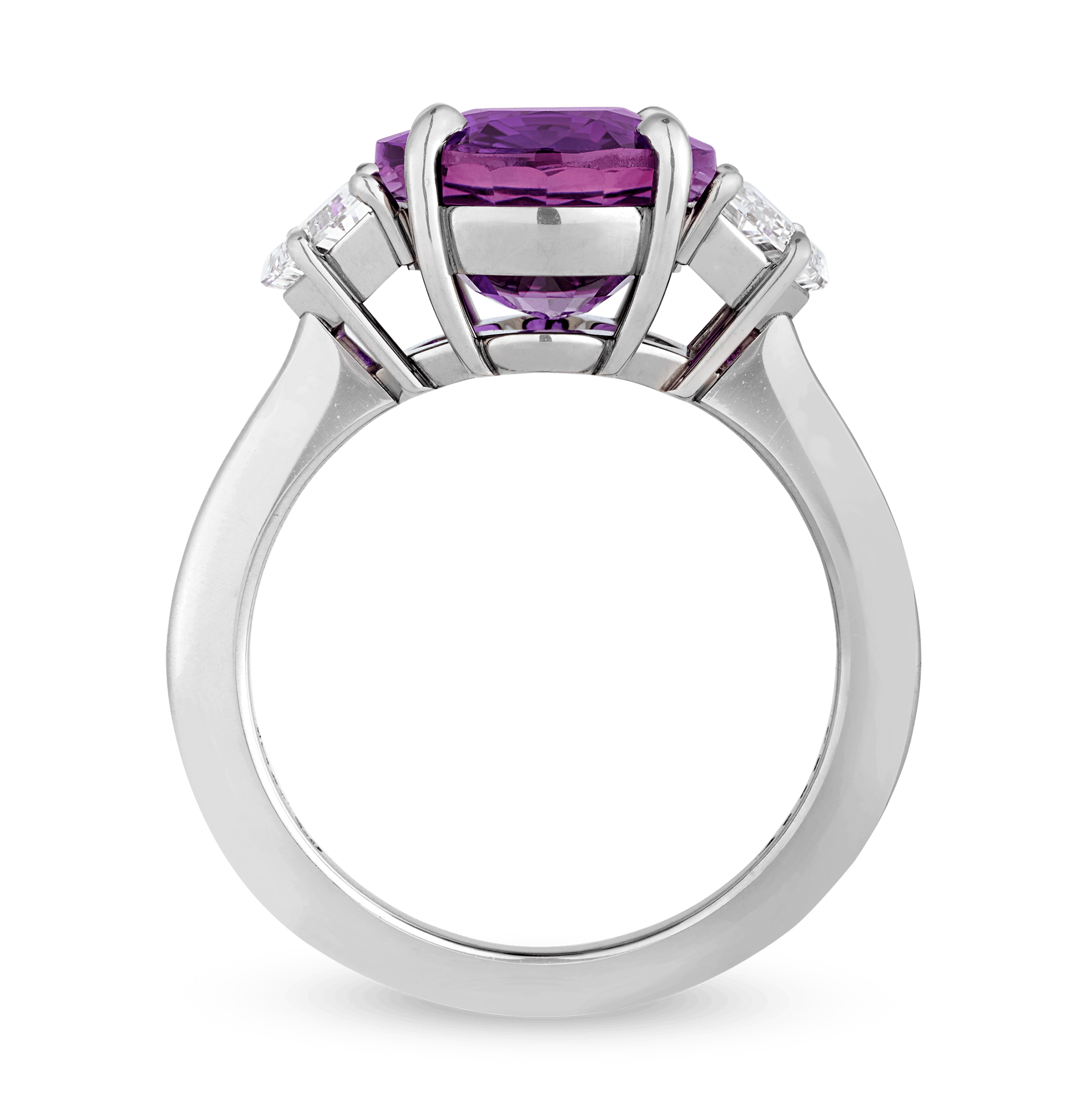 Pink Sapphire Ring, Untreated, 6.52 Carats