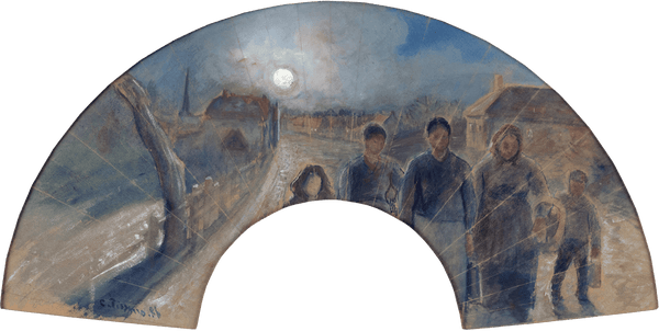 Return to the Village by Moonlight by Camille Pissarro