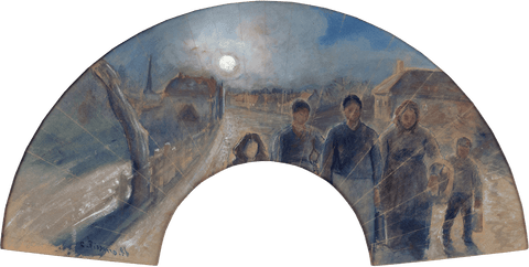 Return to the Village by Moonlight by Camille Pissarro