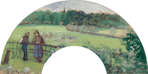 Shepherd and Shepherdess at the Gate, Bazincourt by Camille Pissarro