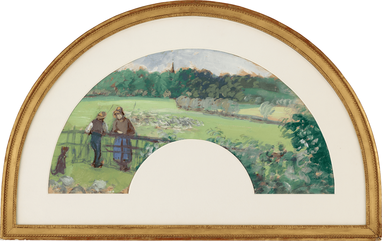 Shepherd and Shepherdess at the Gate, Bazincourt by Camille PIssarro