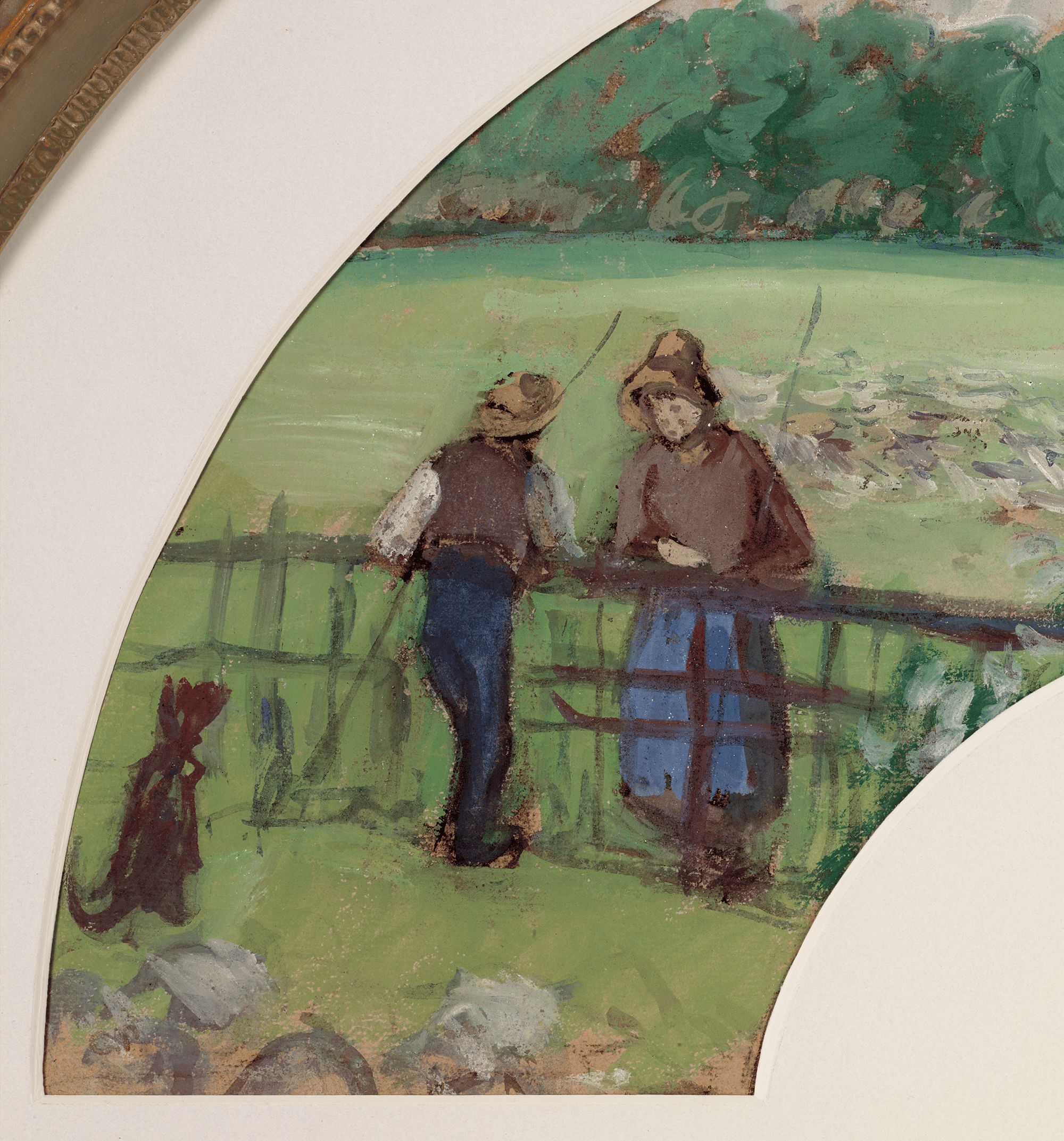 Shepherd and Shepherdess at the Gate, Bazincourt by Camille PIssarro