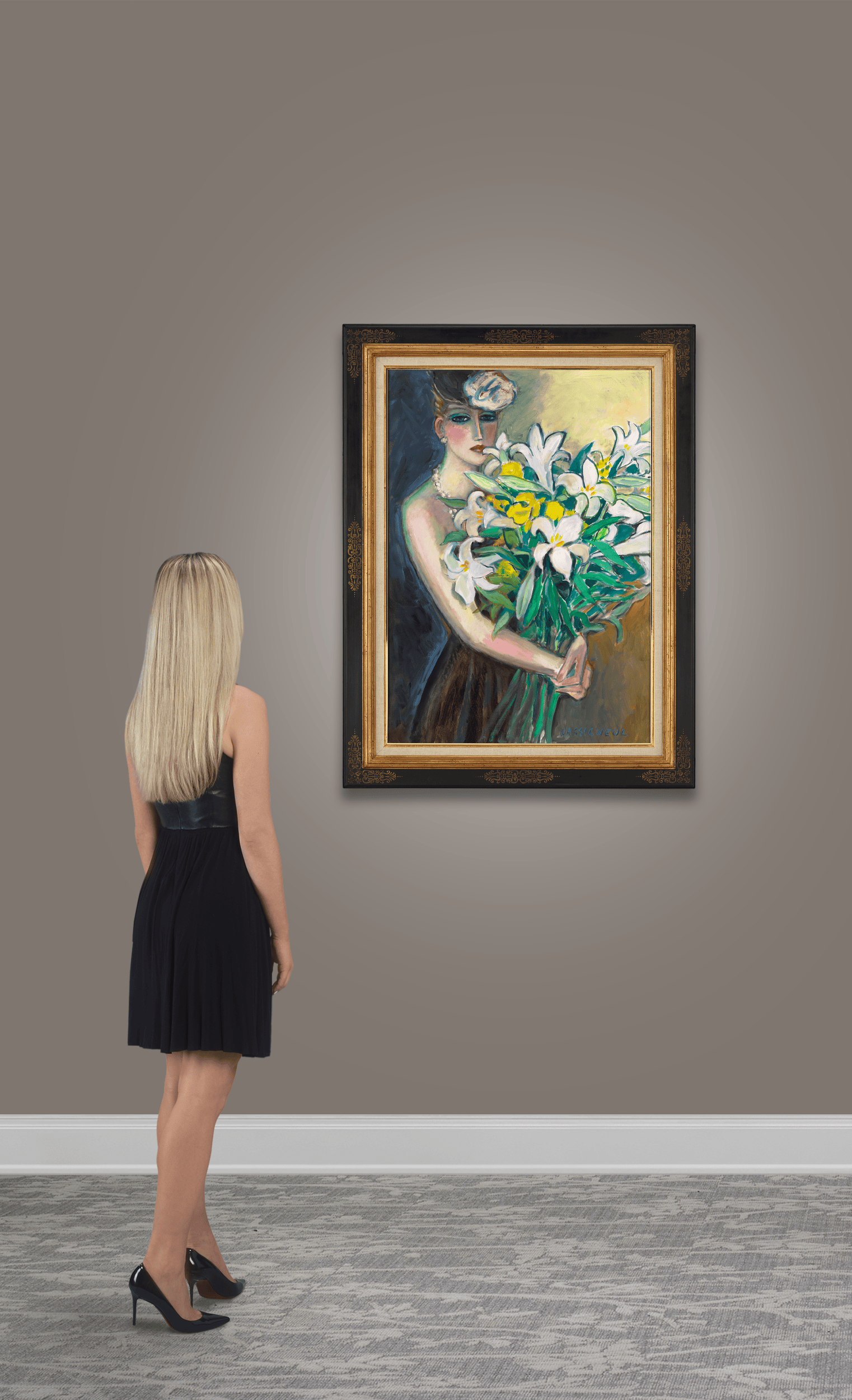 Le bouquet dans les bras by Jean-Pierre Cassigneul