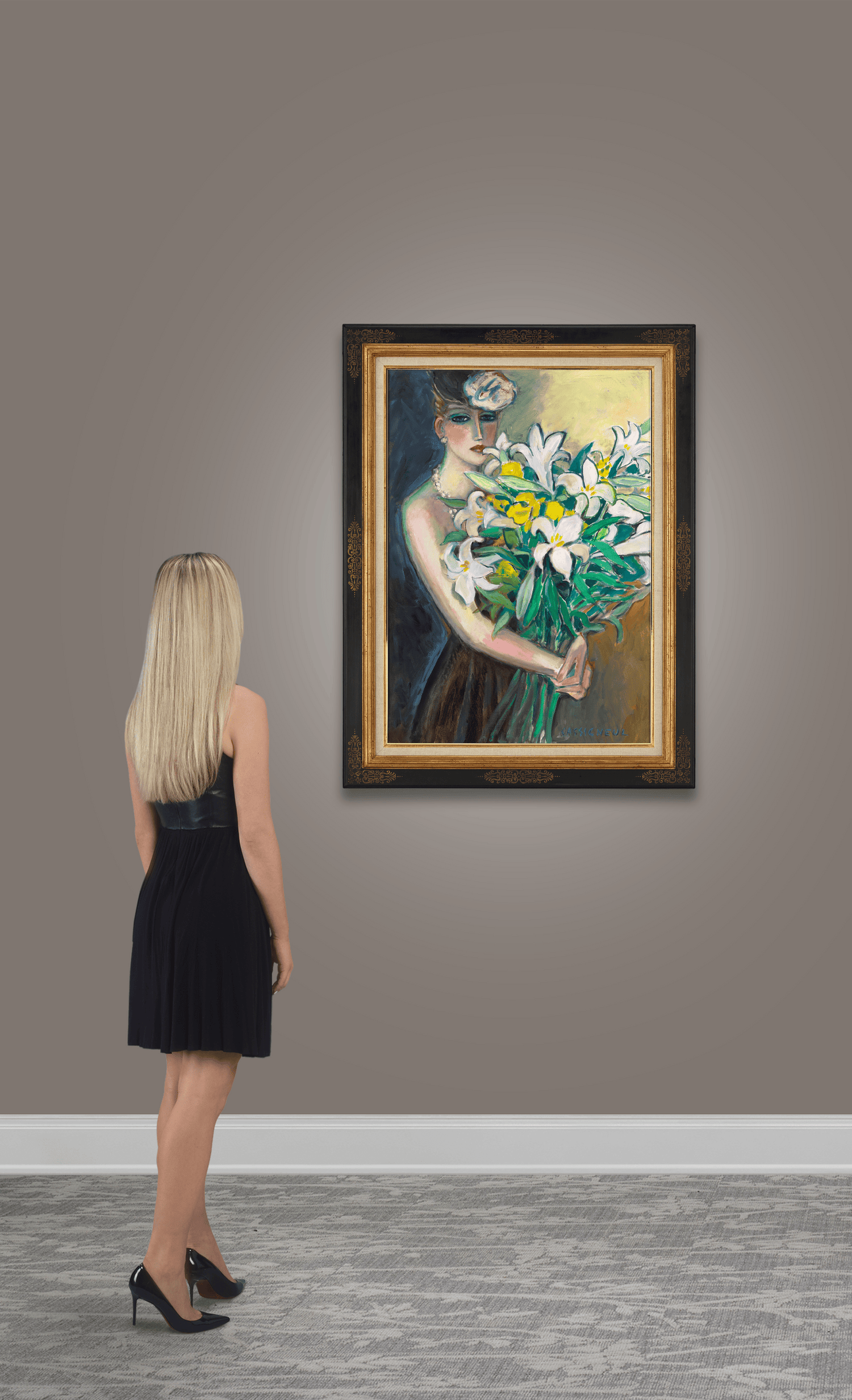 Le bouquet dans les bras by Jean-Pierre Cassigneul