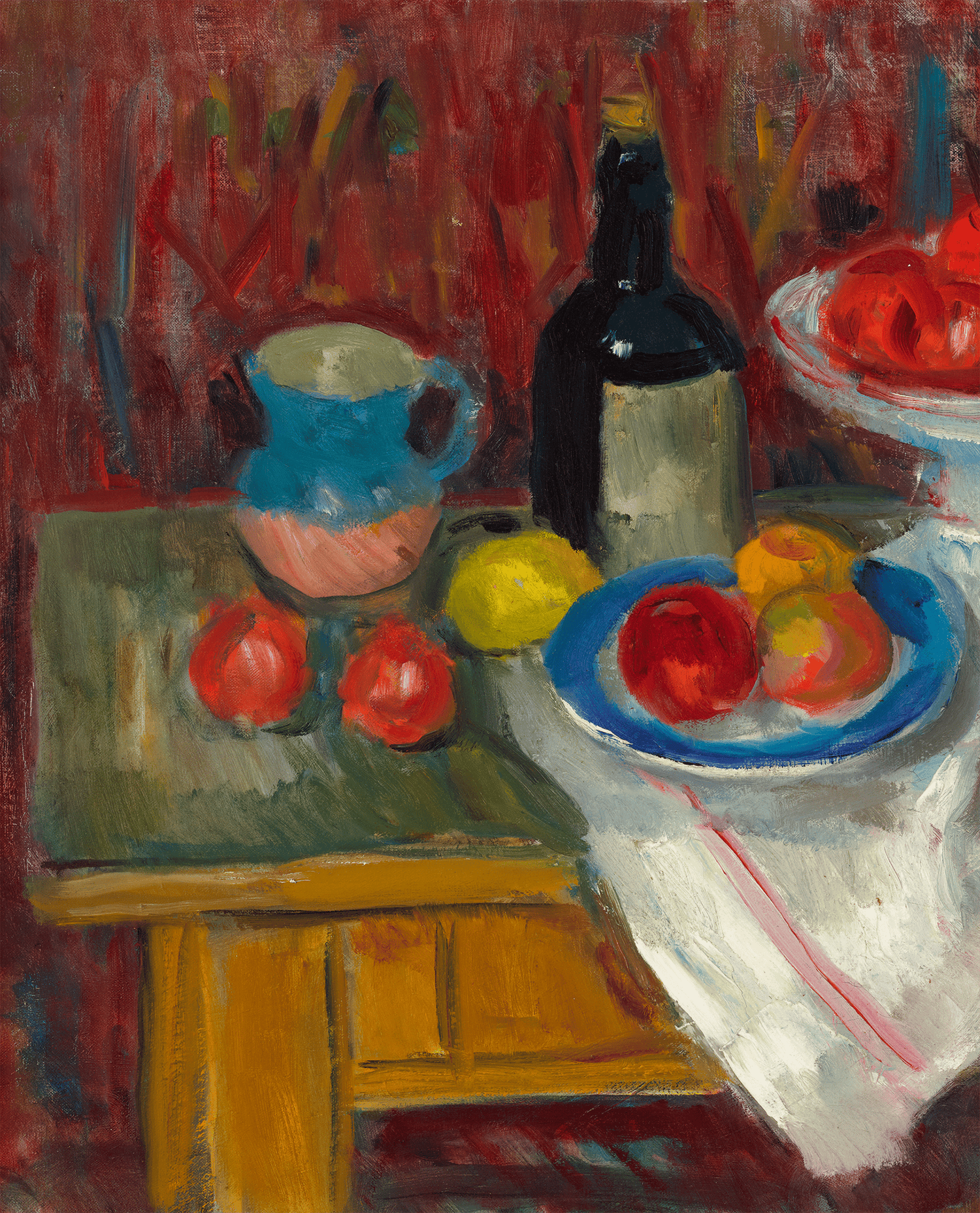 Compotier de fruits, bouteille et assiette by Charles Camoin