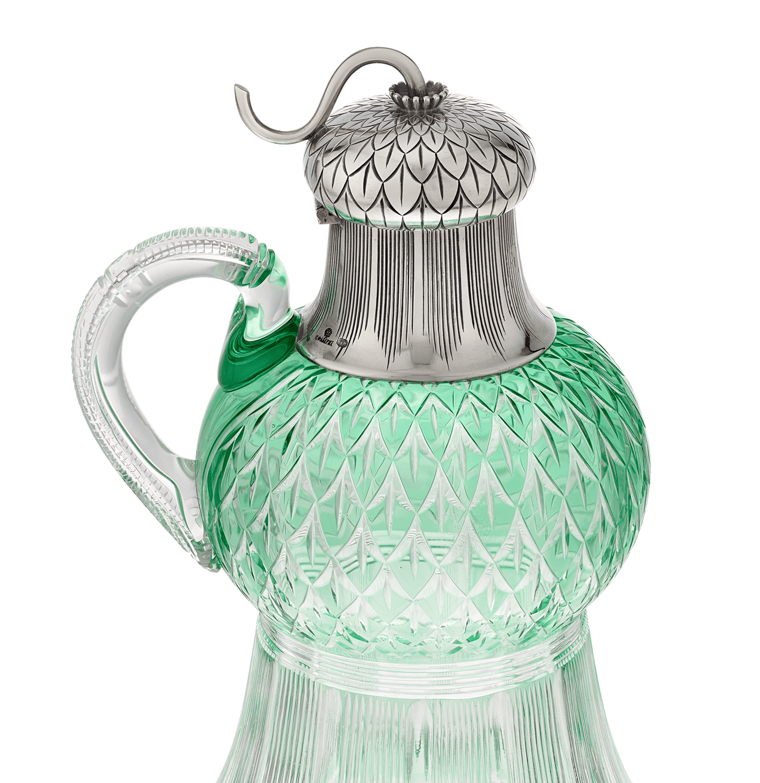 Fabergé Silver-Mounted Glass Thistle-Form Jugs