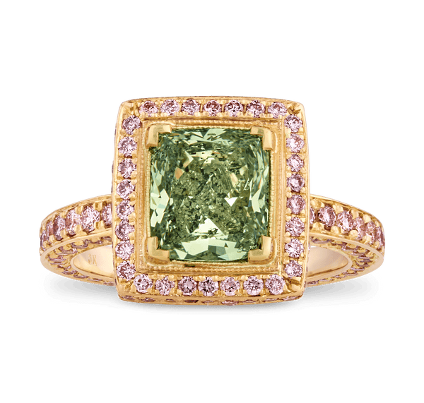 Fancy Intense Green Diamond Ring, 2.25 Carats