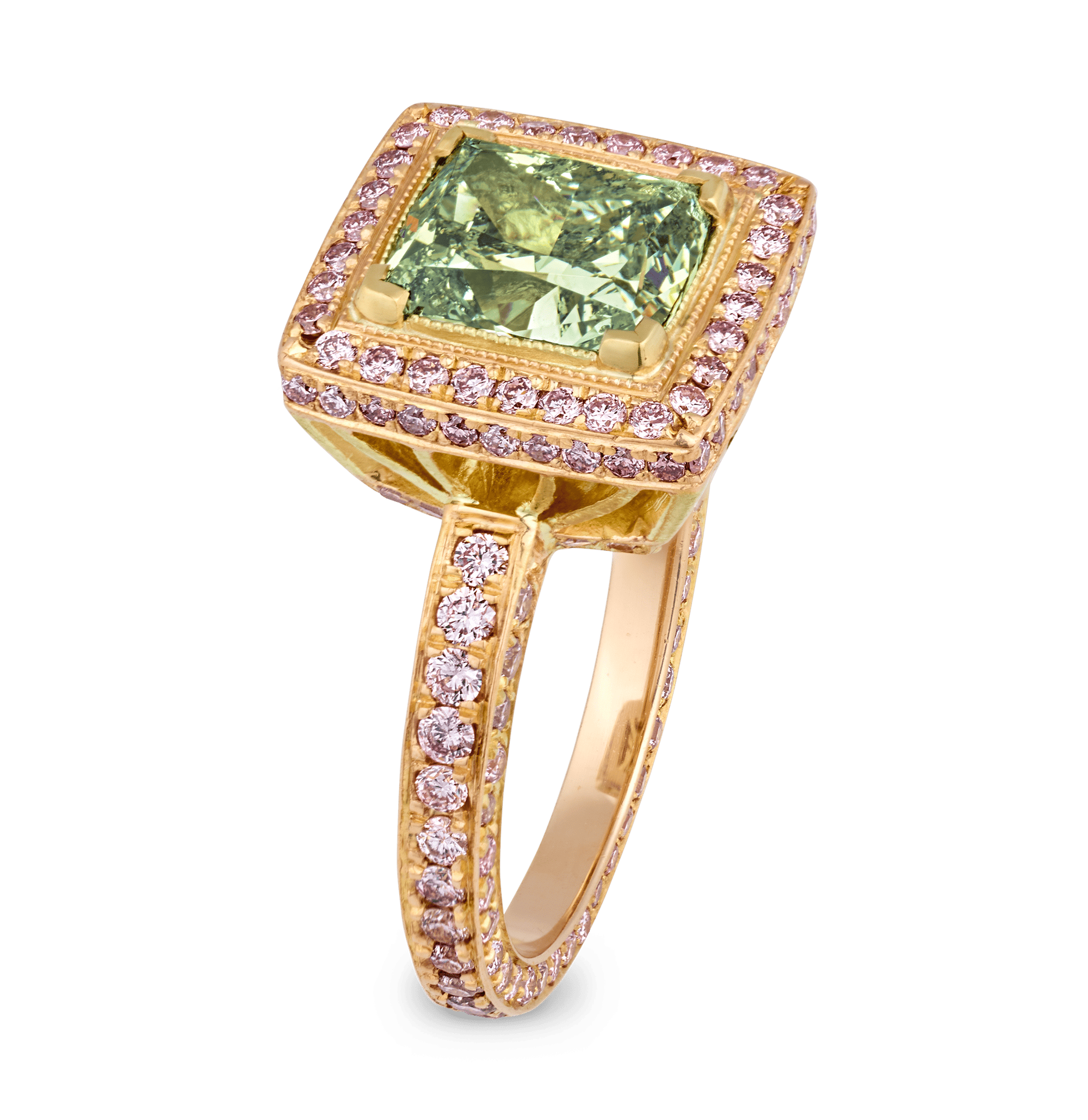 Fancy Intense Green Diamond Ring, 2.25 Carats