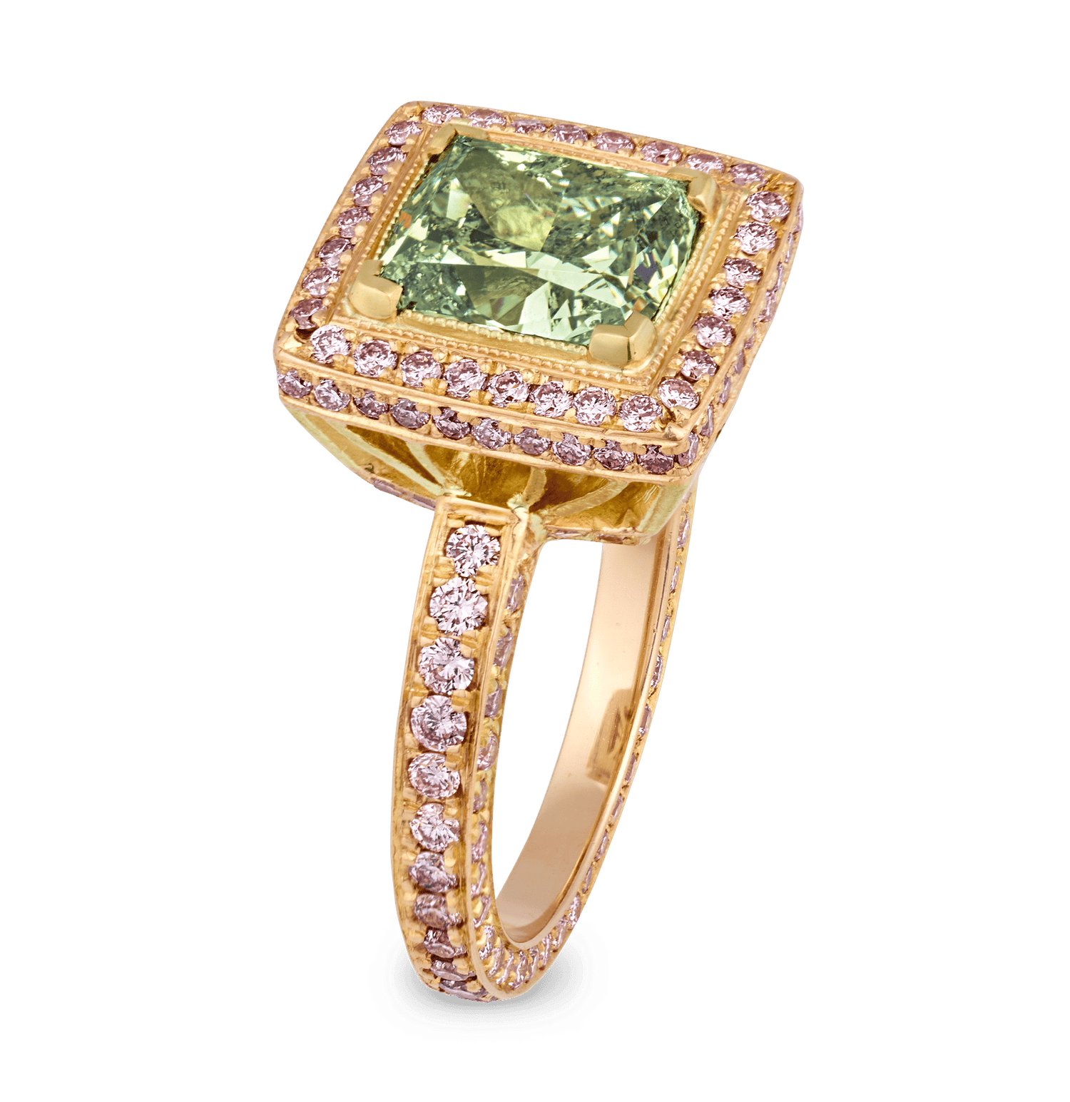 Fancy Intense Green Diamond Ring, 2.25 Carats