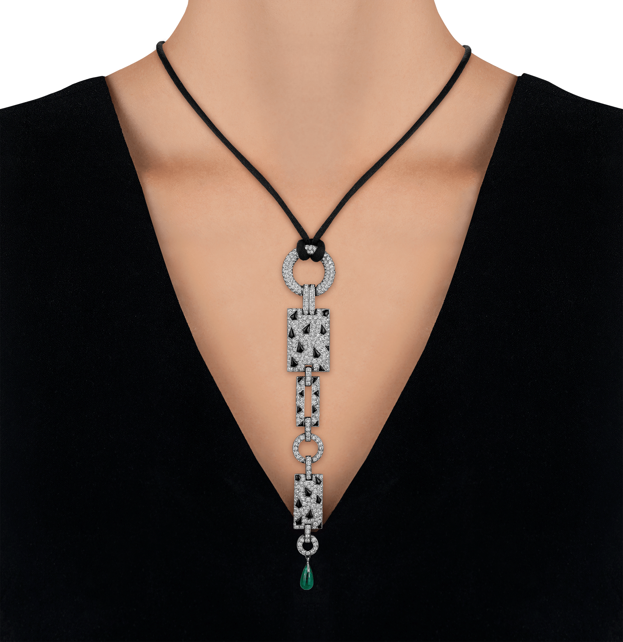 Cartier Panthère Emerald, Onyx and Diamond Necklace