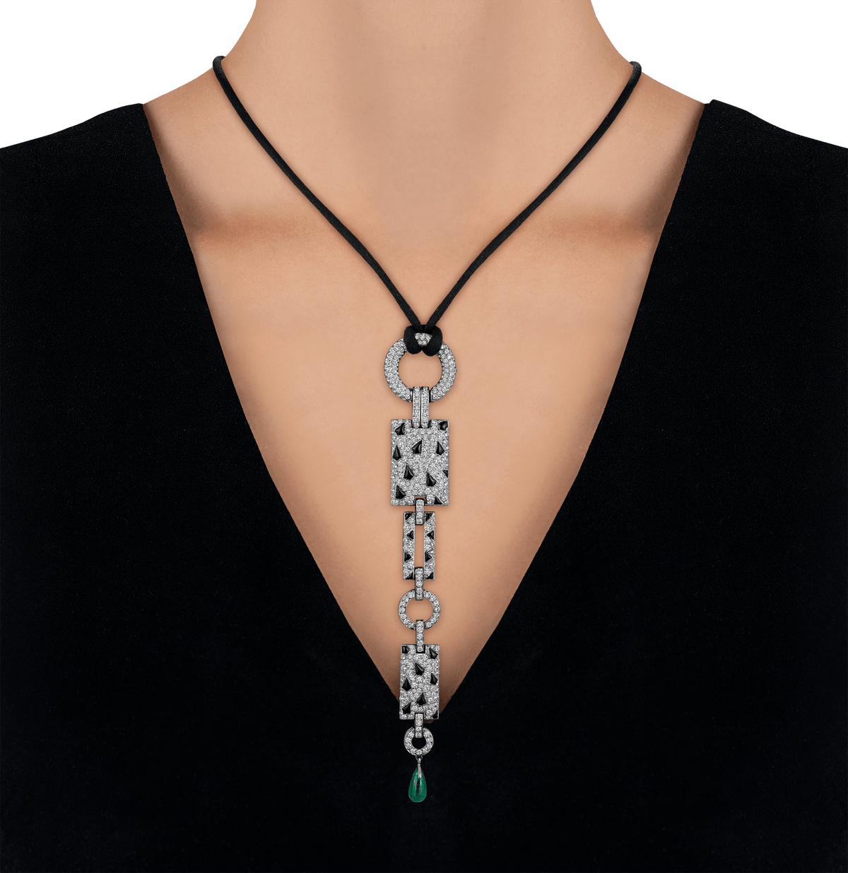 Cartier Panthère Emerald, Onyx and Diamond Necklace