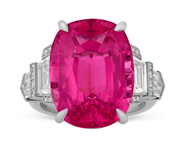 Raymond Yard Untreated Pink Tourmaline Ring, 14.53 Carats