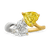 Fancy Vivid Yellow and White Heart Shape Diamond Ring