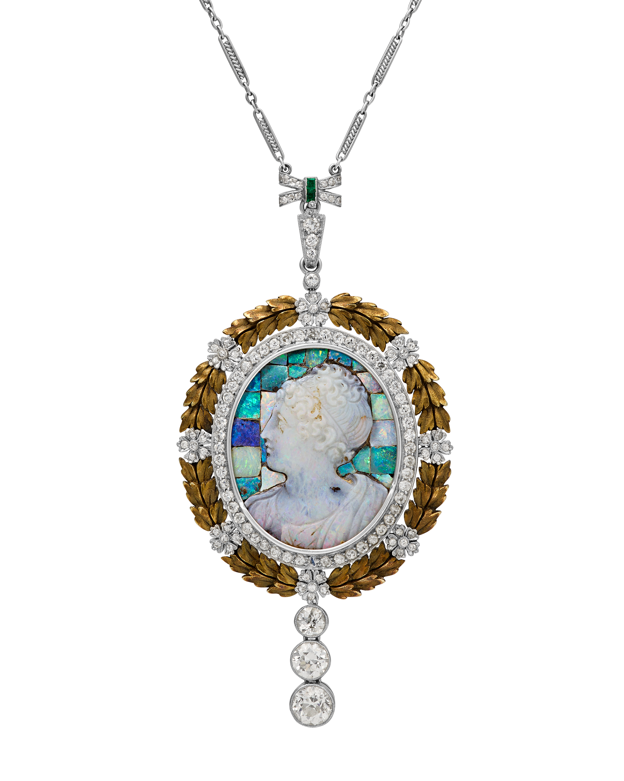 Edwardian Opal Cameo Pendant