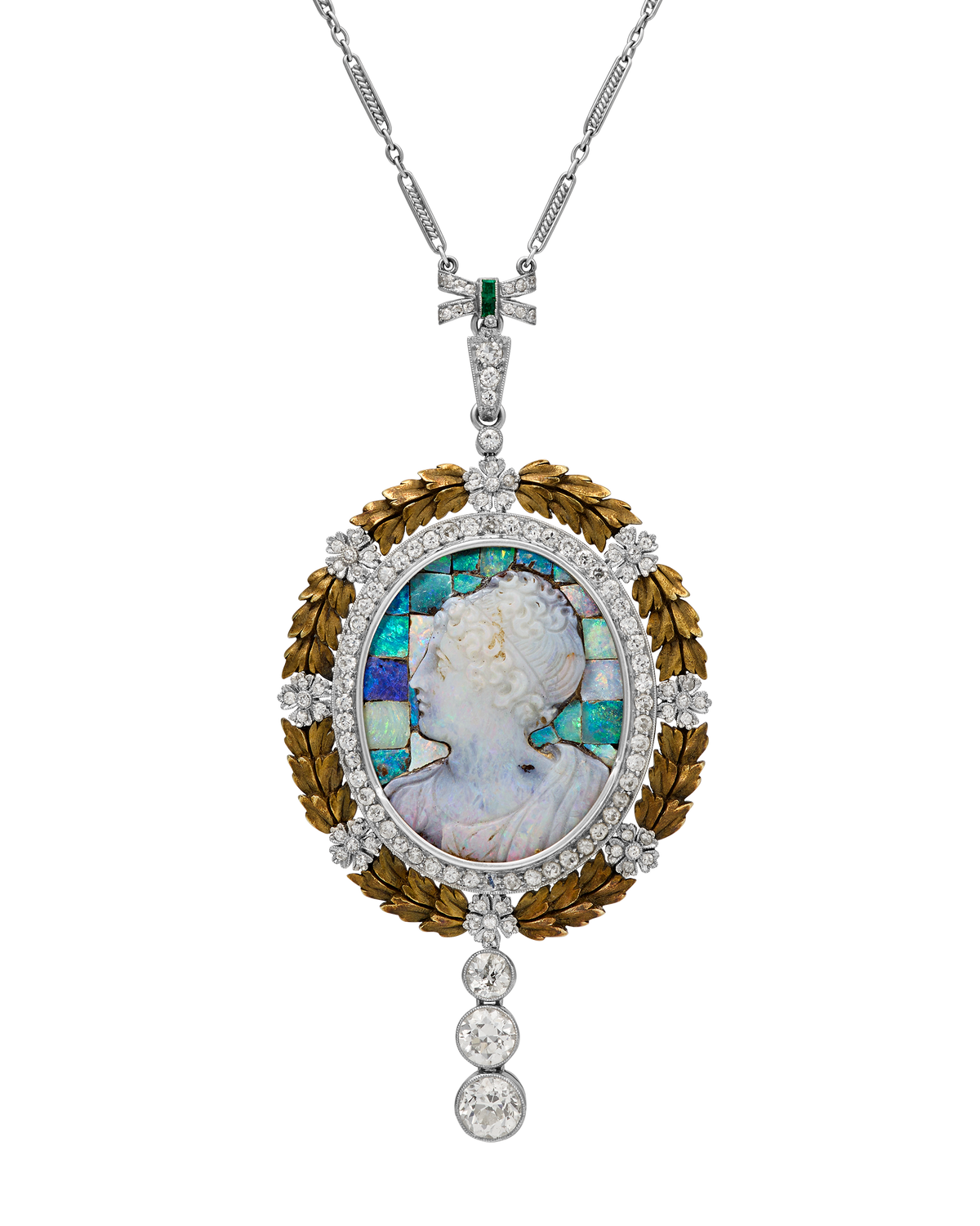 Edwardian Opal Cameo Pendant