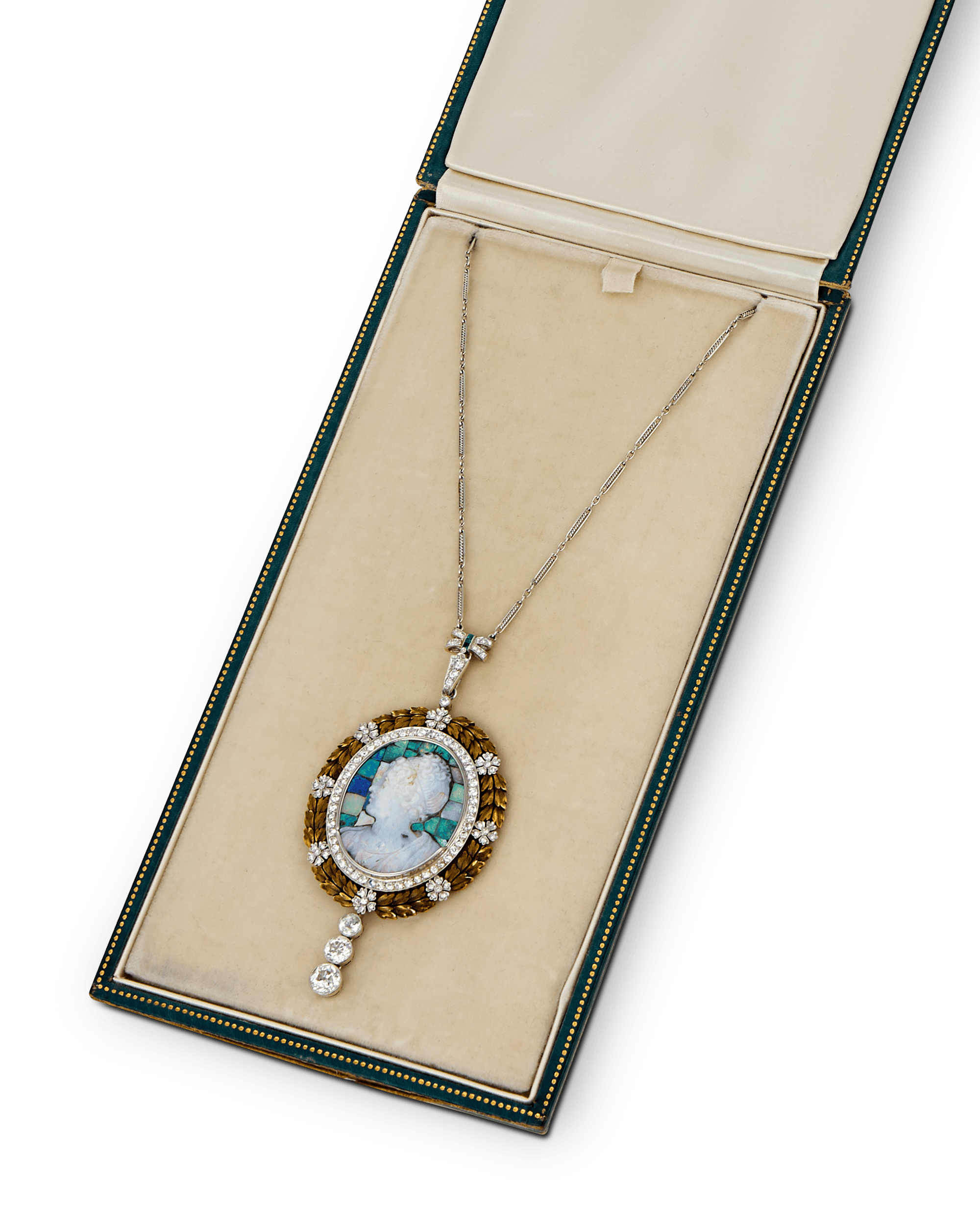 Edwardian Opal Cameo Pendant