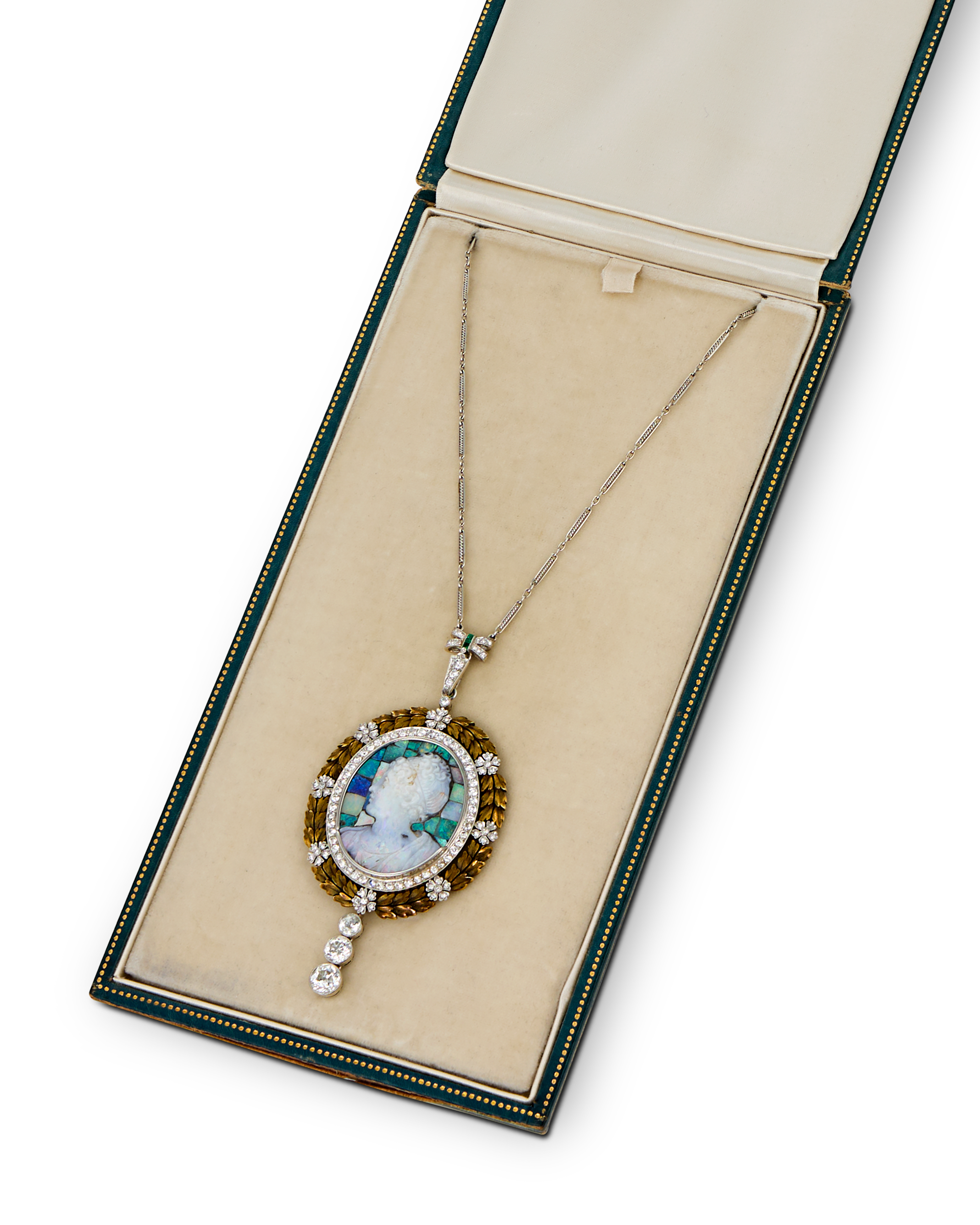 Edwardian Opal Cameo Pendant