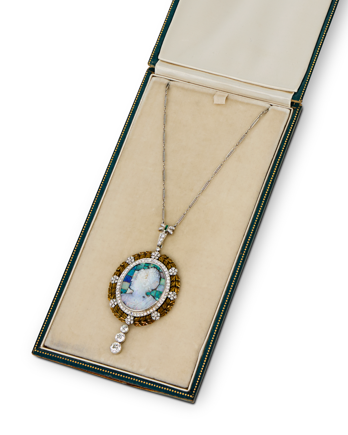 Edwardian Opal Cameo Pendant