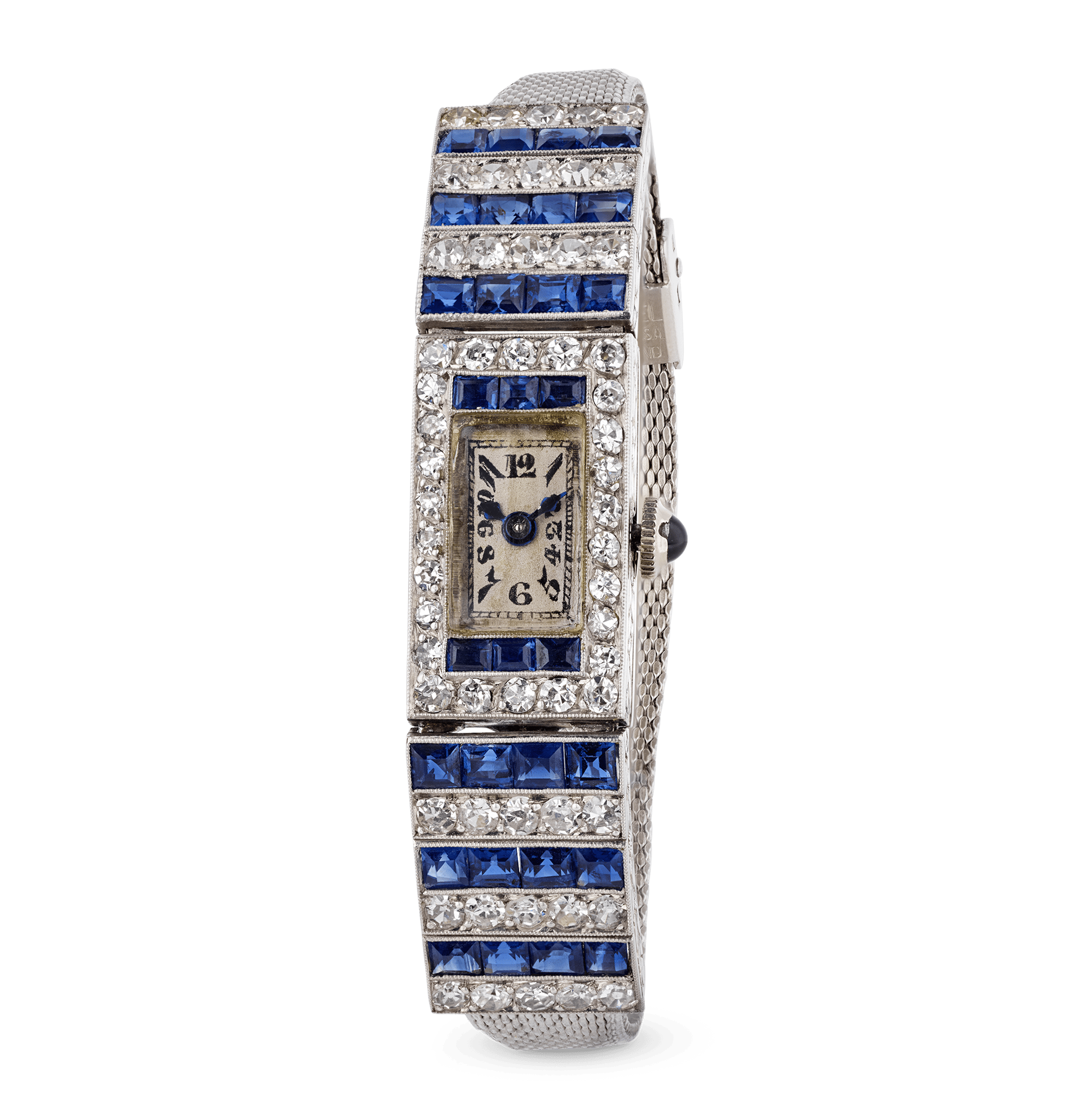 Art Deco Diamond and Sapphire Watch