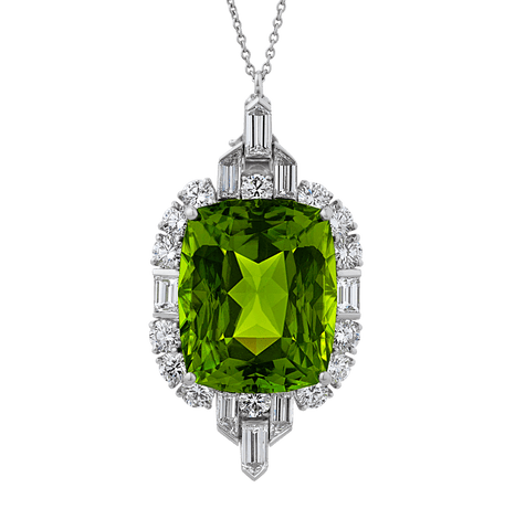 Van Cleef & Arpels Peridot Pendant, 25.85 Carats