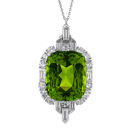Van Cleef & Arpels Peridot Pendant, 25.85 Carats