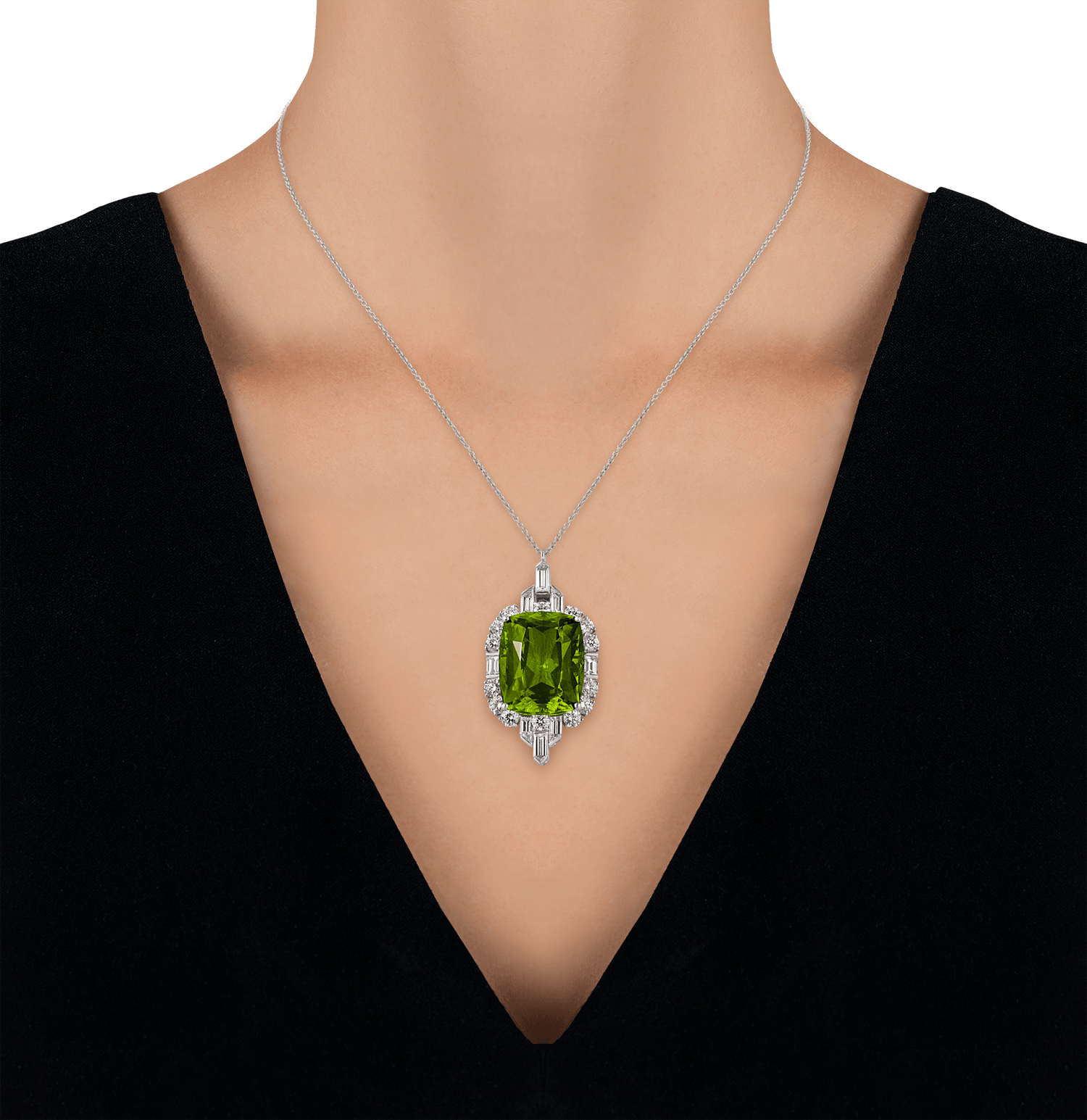 Van Cleef & Arpels Peridot and Diamond Pendant