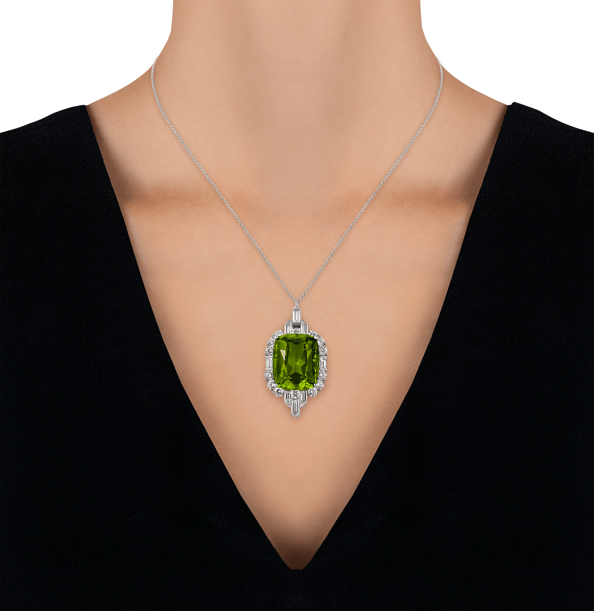 Van Cleef & Arpels Peridot Pendant, 25.85 Carats