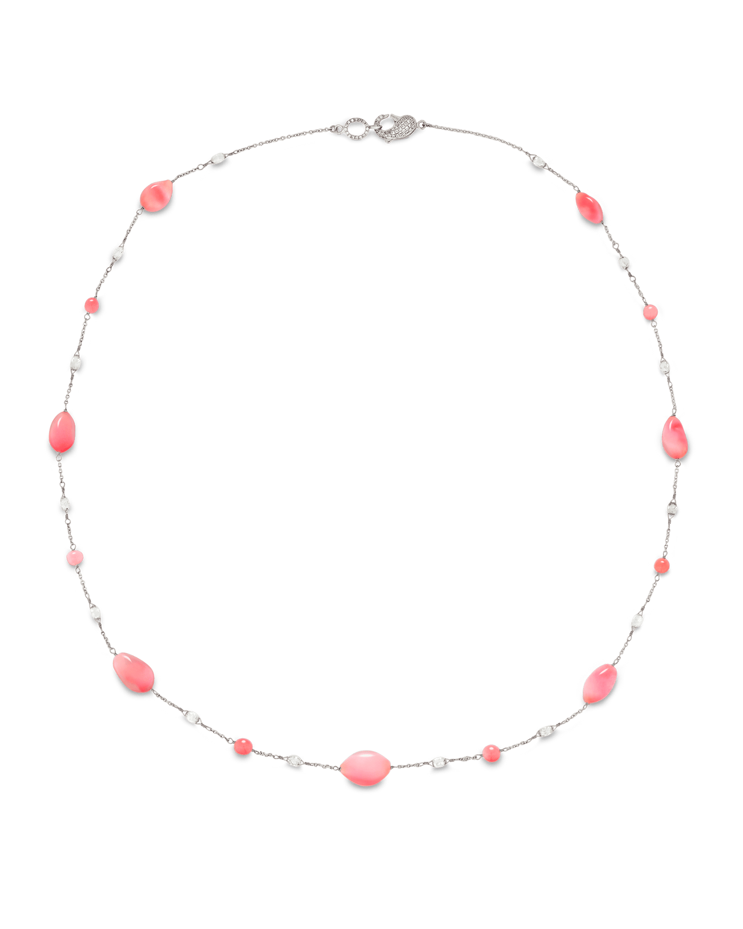 Conch Pearl and Diamond Necklace