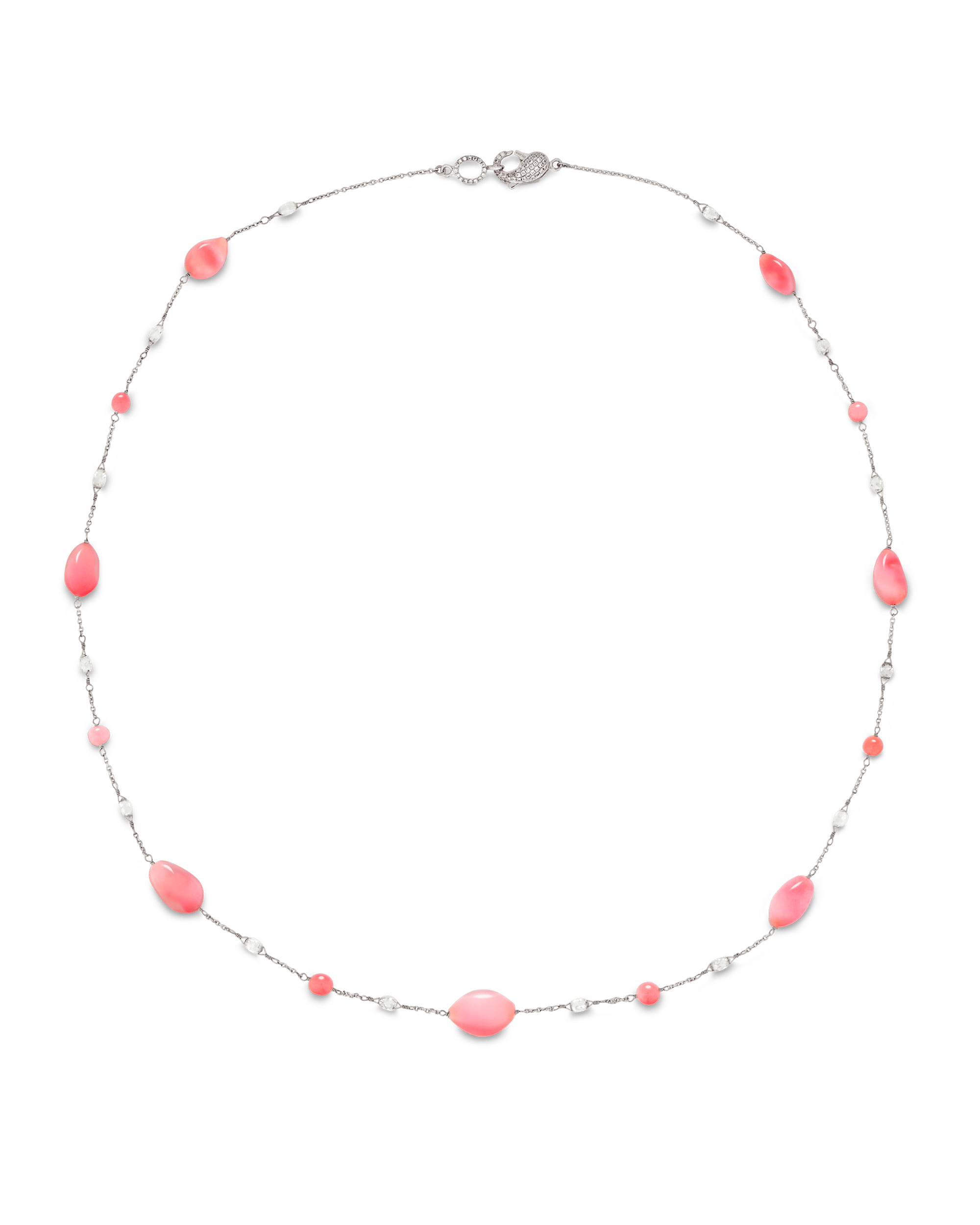 Conch Pearl and Diamond Necklace