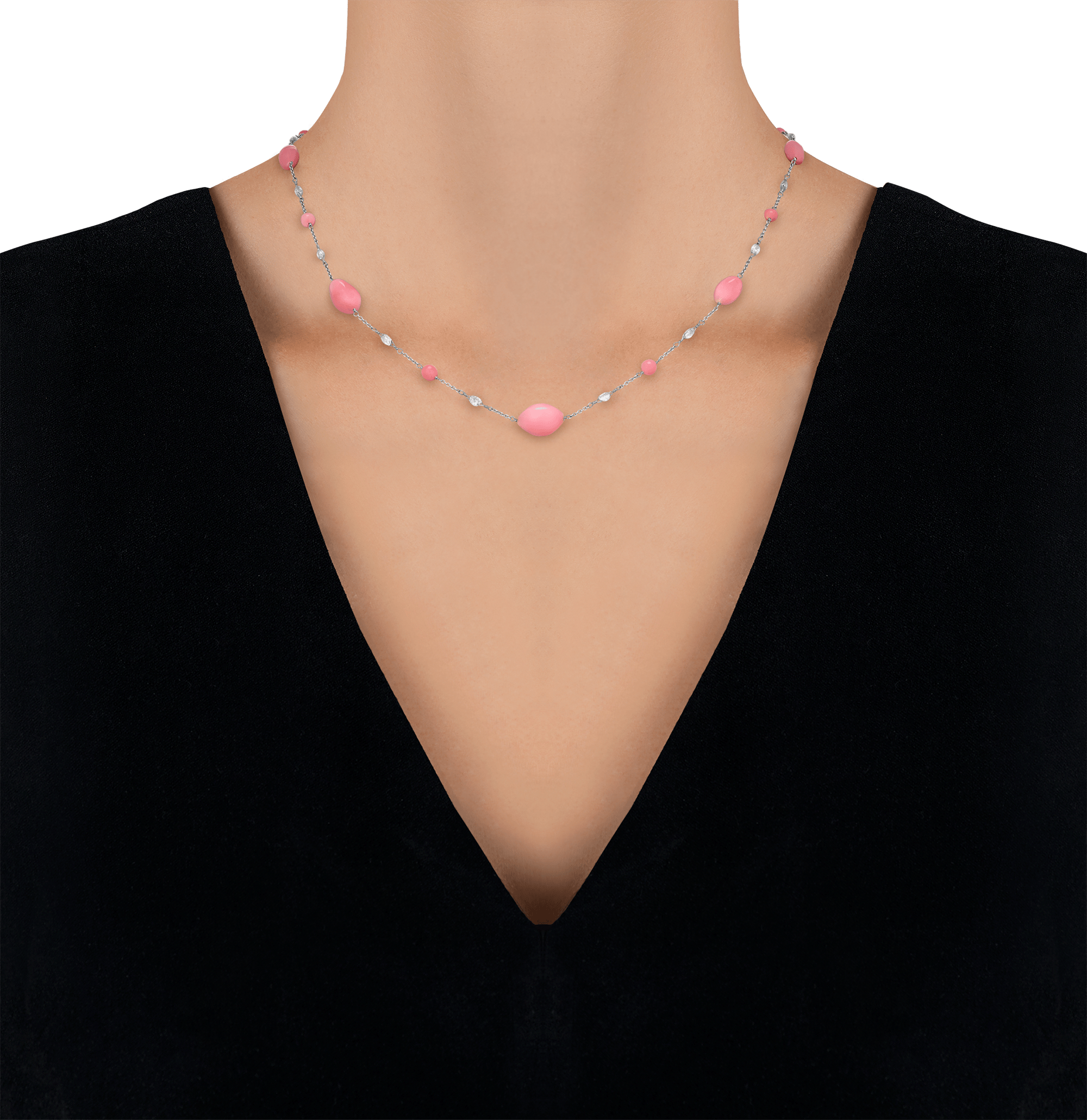 Conch Pearl and Diamond Necklace