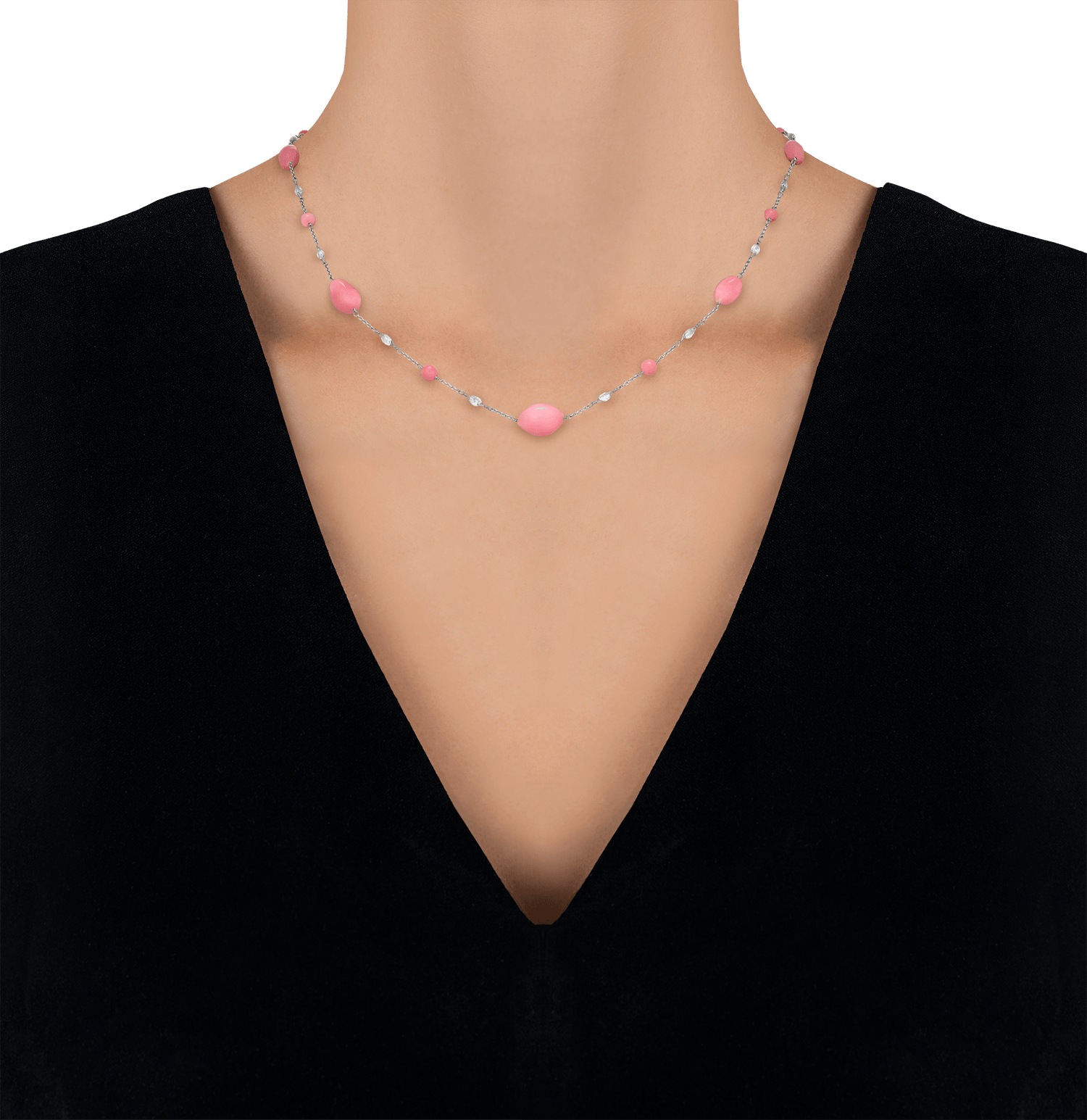 Conch Pearl and Diamond Necklace
