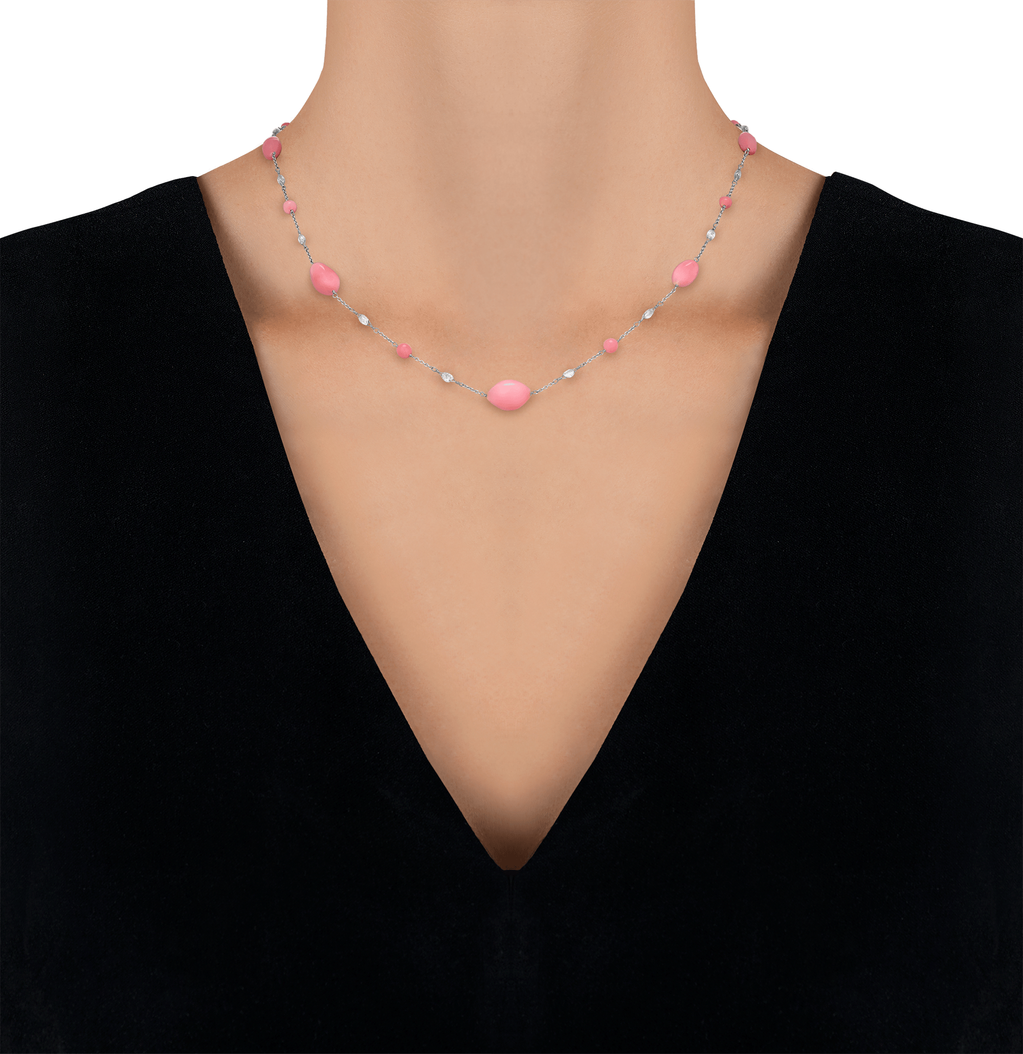 Conch Pearl and Diamond Necklace