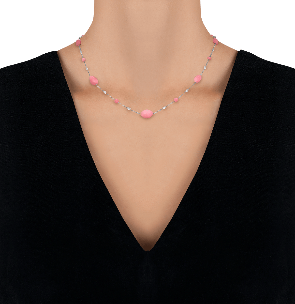 Conch Pearl and Diamond Necklace