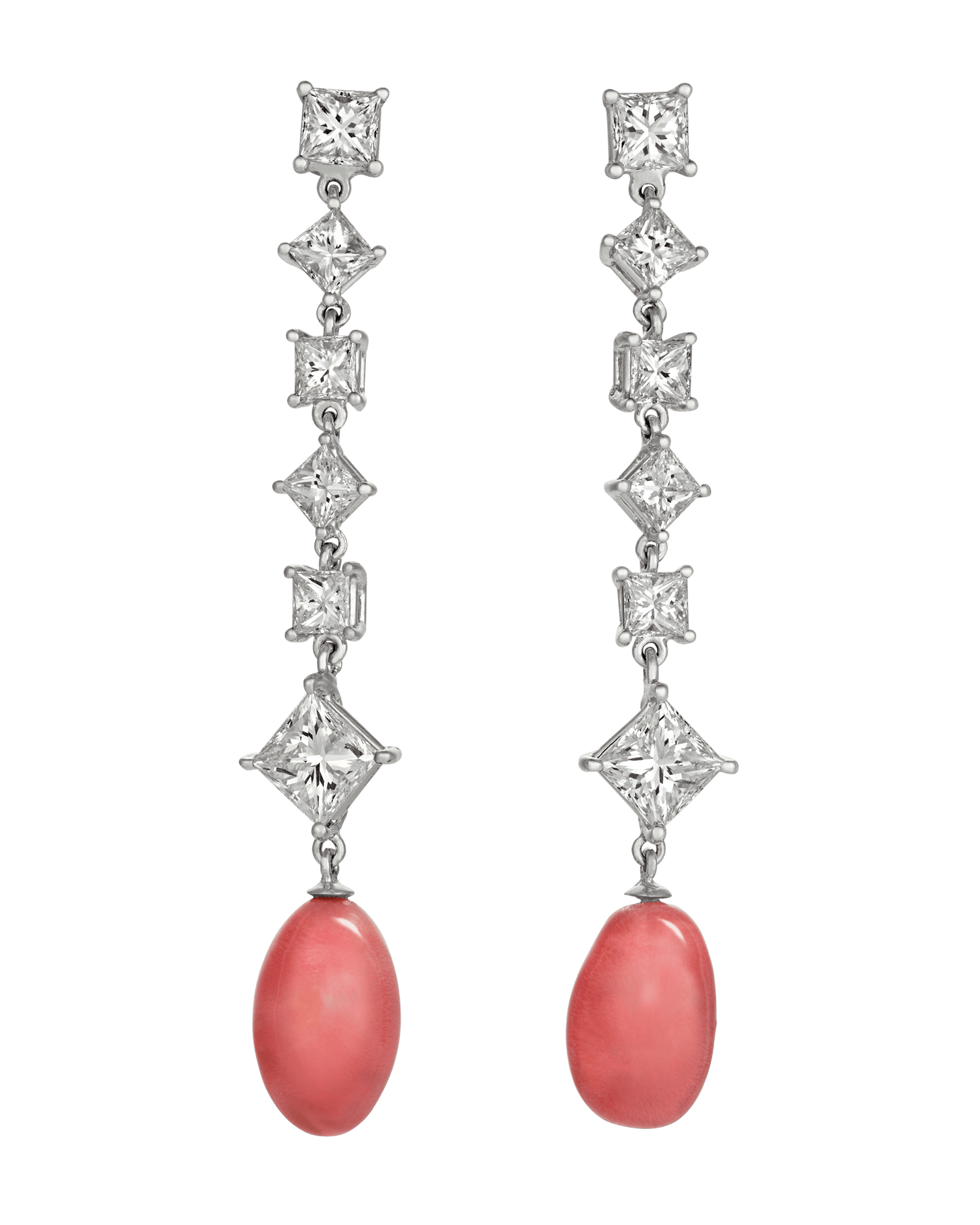 Conch Pearl and Diamond Earrings