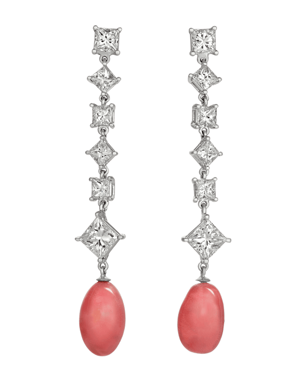 Conch Pearl and Diamond Earrings